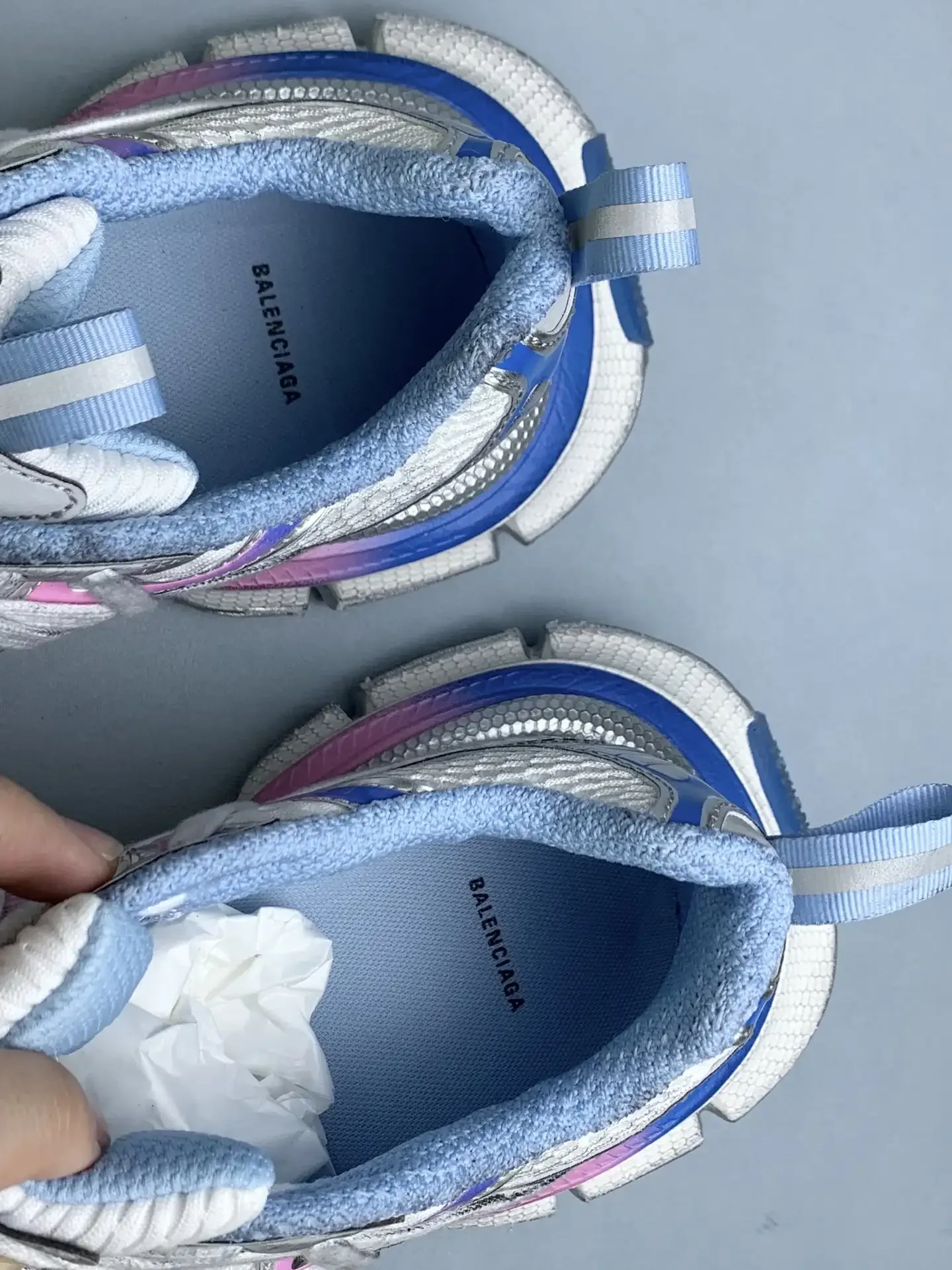 3XL Extreme Laces B Sneaker in White/Grey/Blue/Pink product photo from LabelPicks