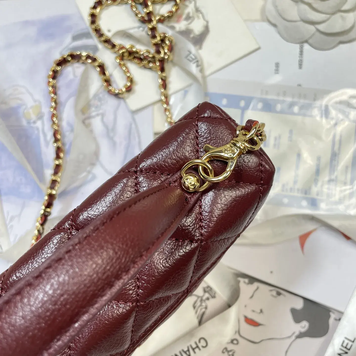 Chanel Burgundy Quilted Leather Crossbody Bag product photo from LabelPicks