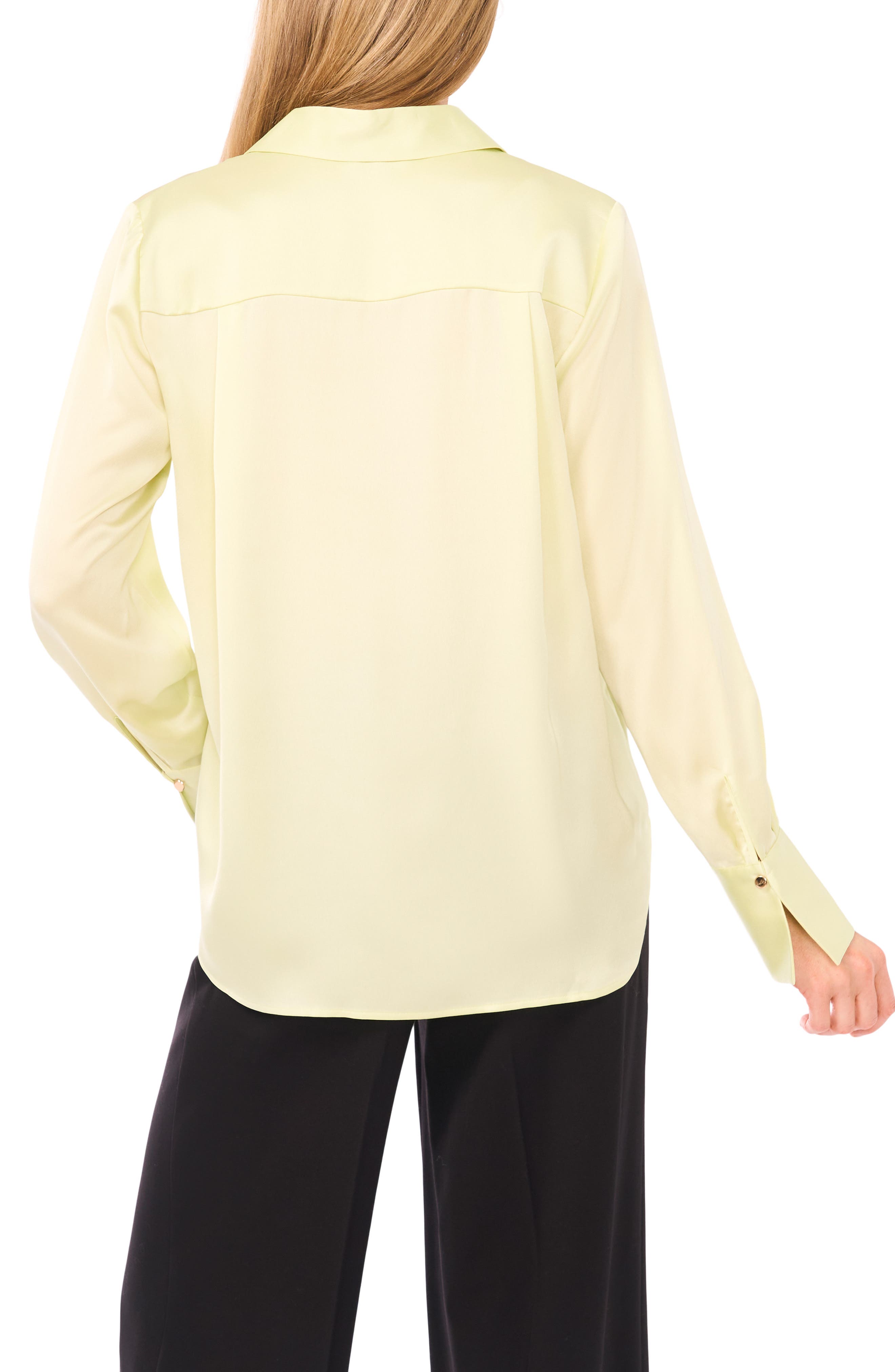 Halogen® Collared Charmeuse Popover Top