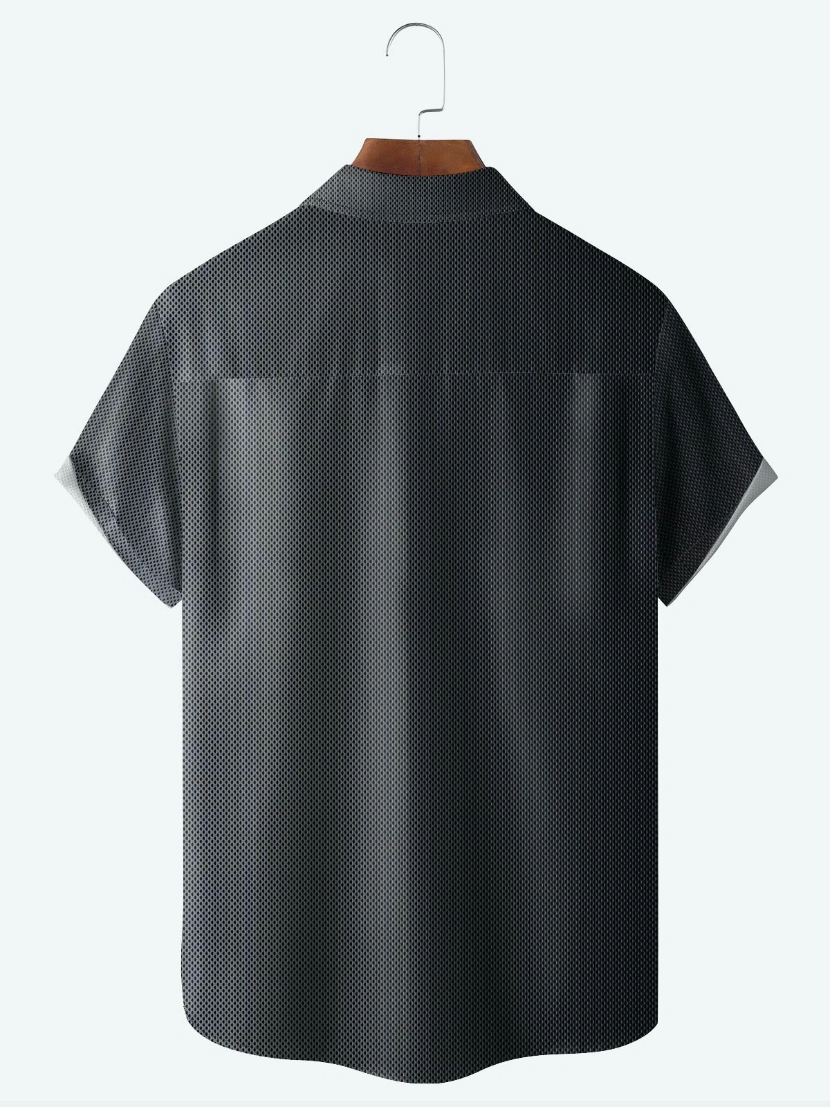 Gradient Color Chest Pocket Short Sleeve Casual Shirt