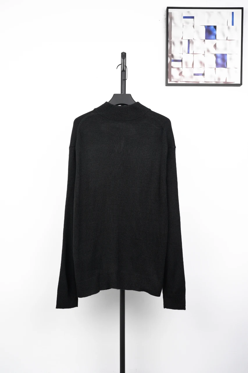 Ralph Lauren Black Pony Embroidered Plain Knit Half Zip Sweater product photo from LabelPicks