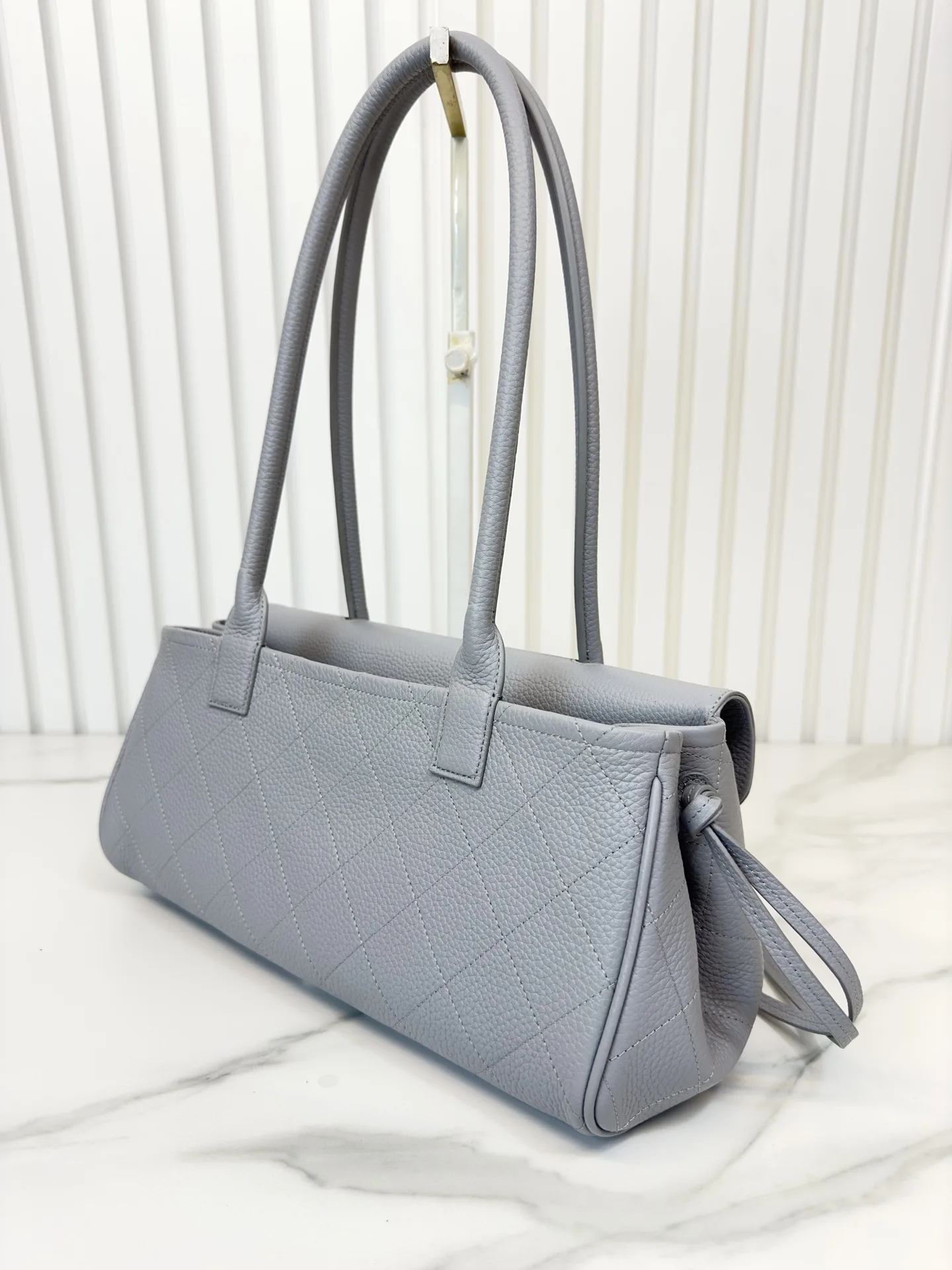 Chanel Grey Grained Leather Top Handle Bag product photo from LabelPicks