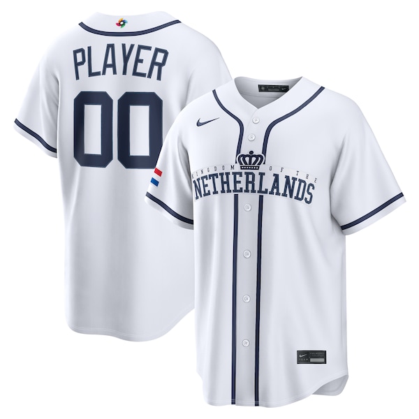 Netherlands Baseball Nike 2026 World Baseball Classic Home Pick-A-Player Jersey - White