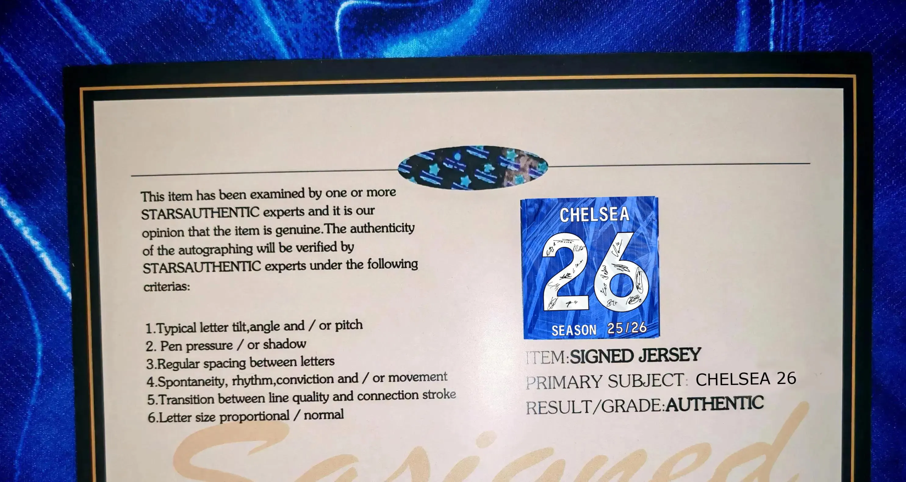 Chelsea FULL 2025 SIGNED Team Squad Signature Jersey/Shirt + COA 25/26