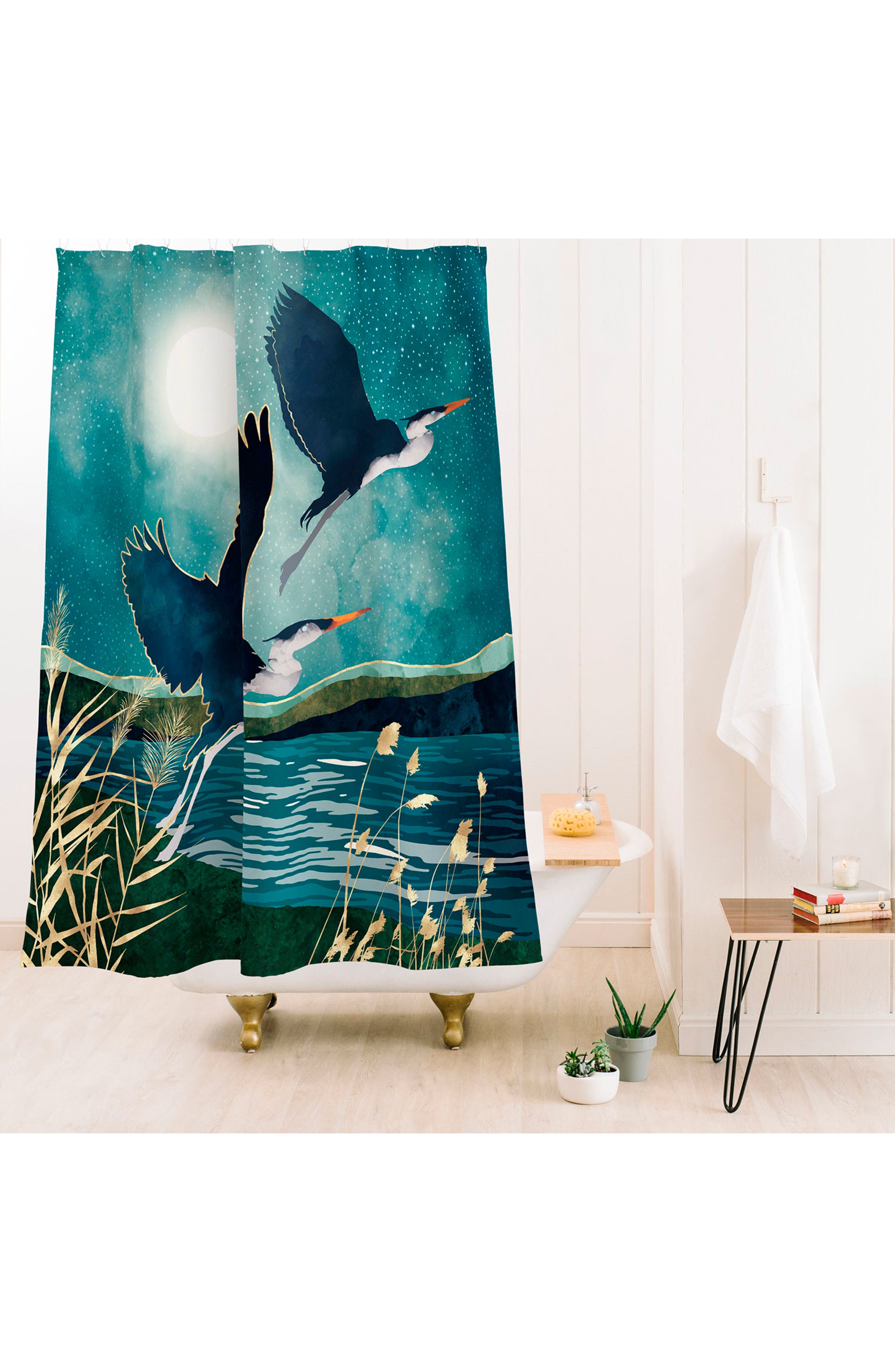Deny Designs Evening Heron Shower Curtain