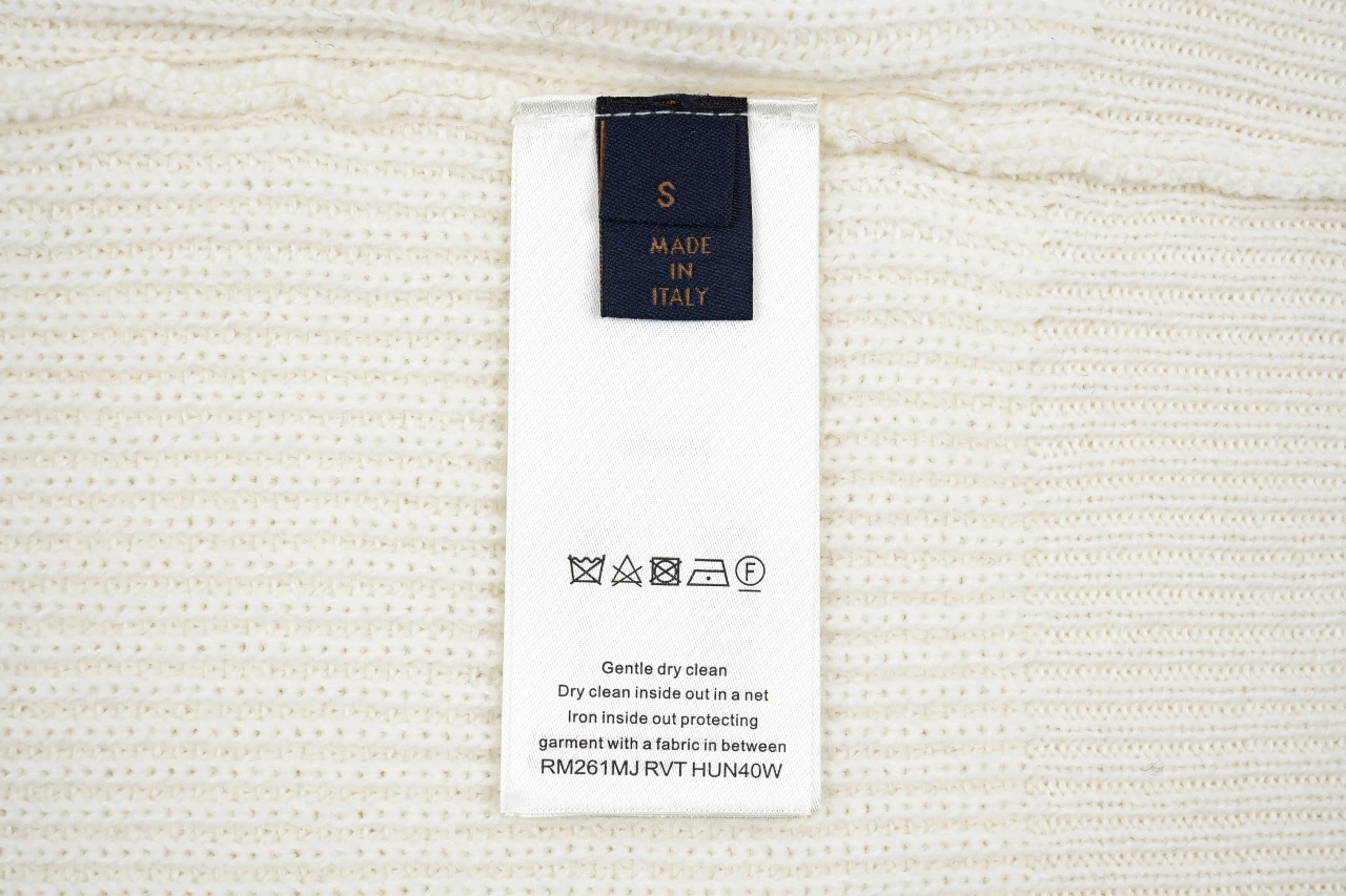 Louis Vuitton White Chunky Rib Half Zip Sweater product photo from LabelPicks