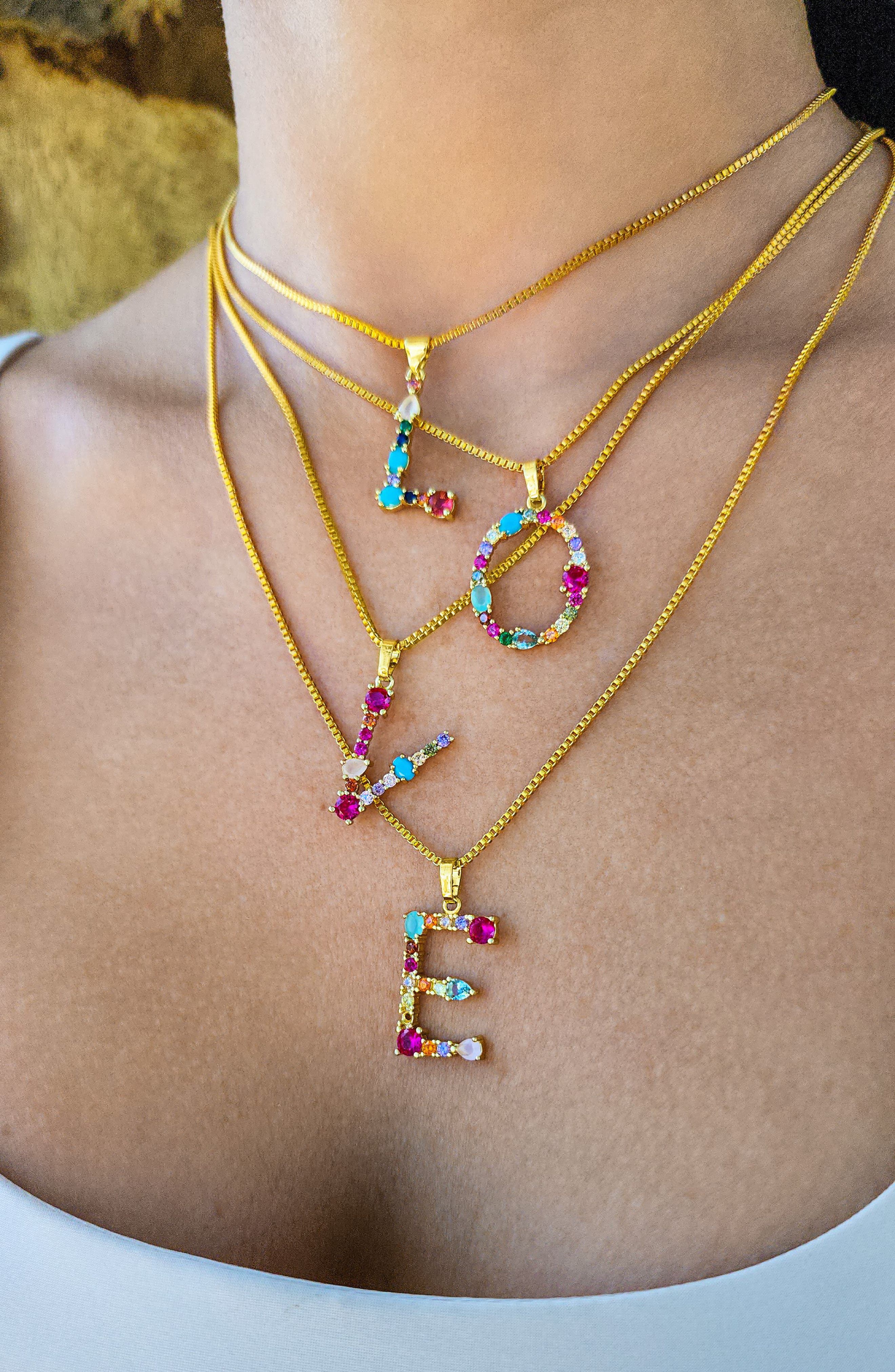 Adornia CZ Initial Pendant Necklace