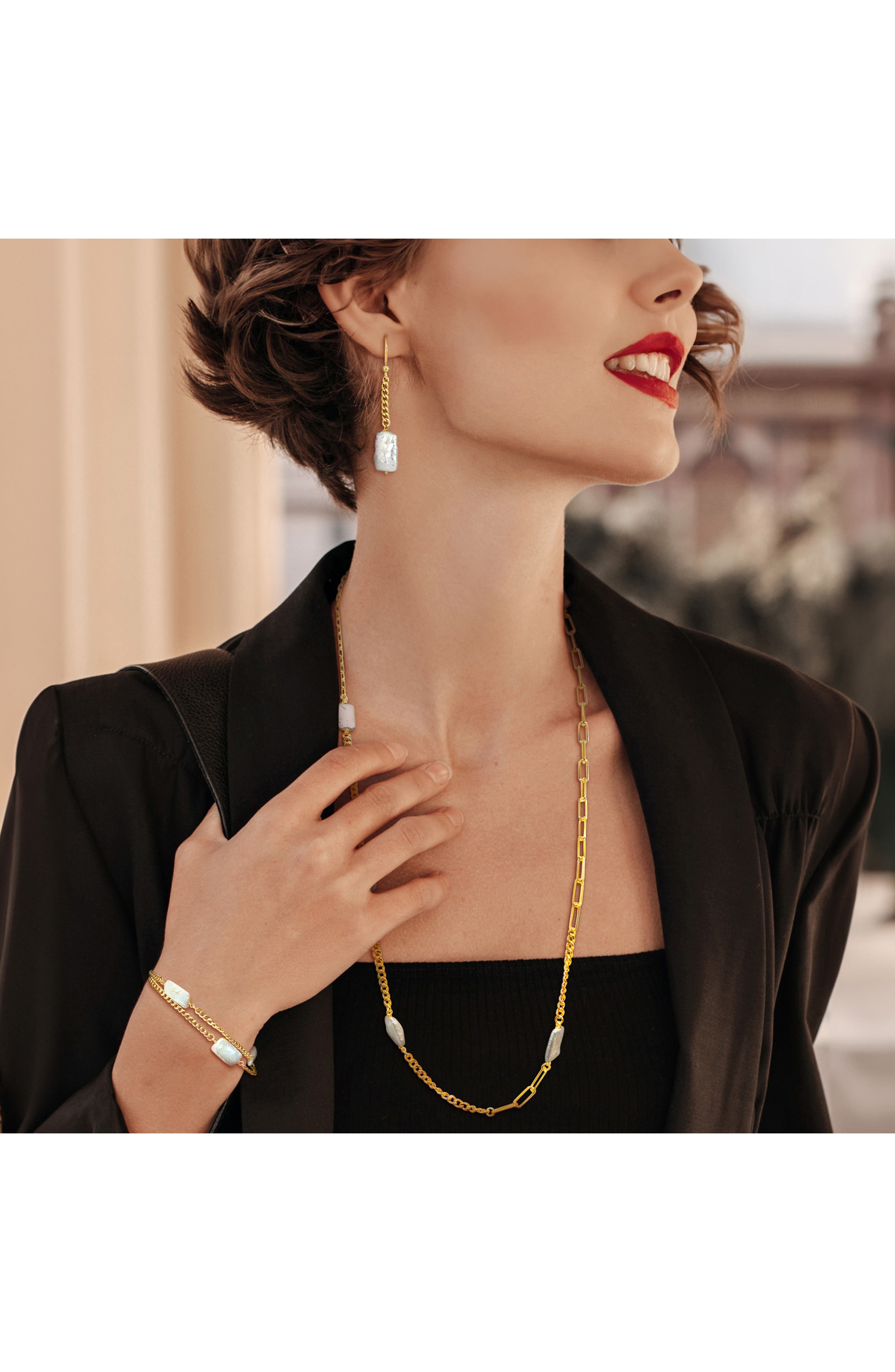 DELMAR Cultured Pearl Earrings, Bracelet & Necklace Set