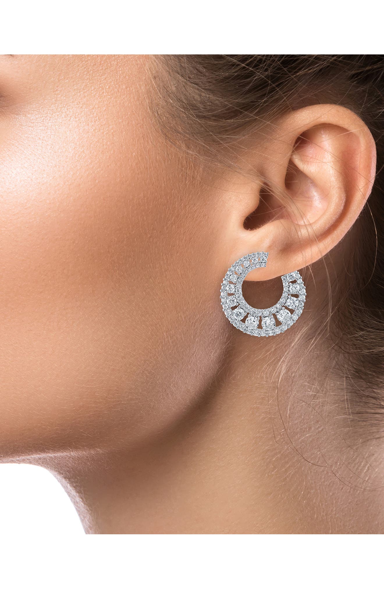 CZ by Kenneth Jay Lane Luxe Round Cubic Zirconia Hoop Earrings