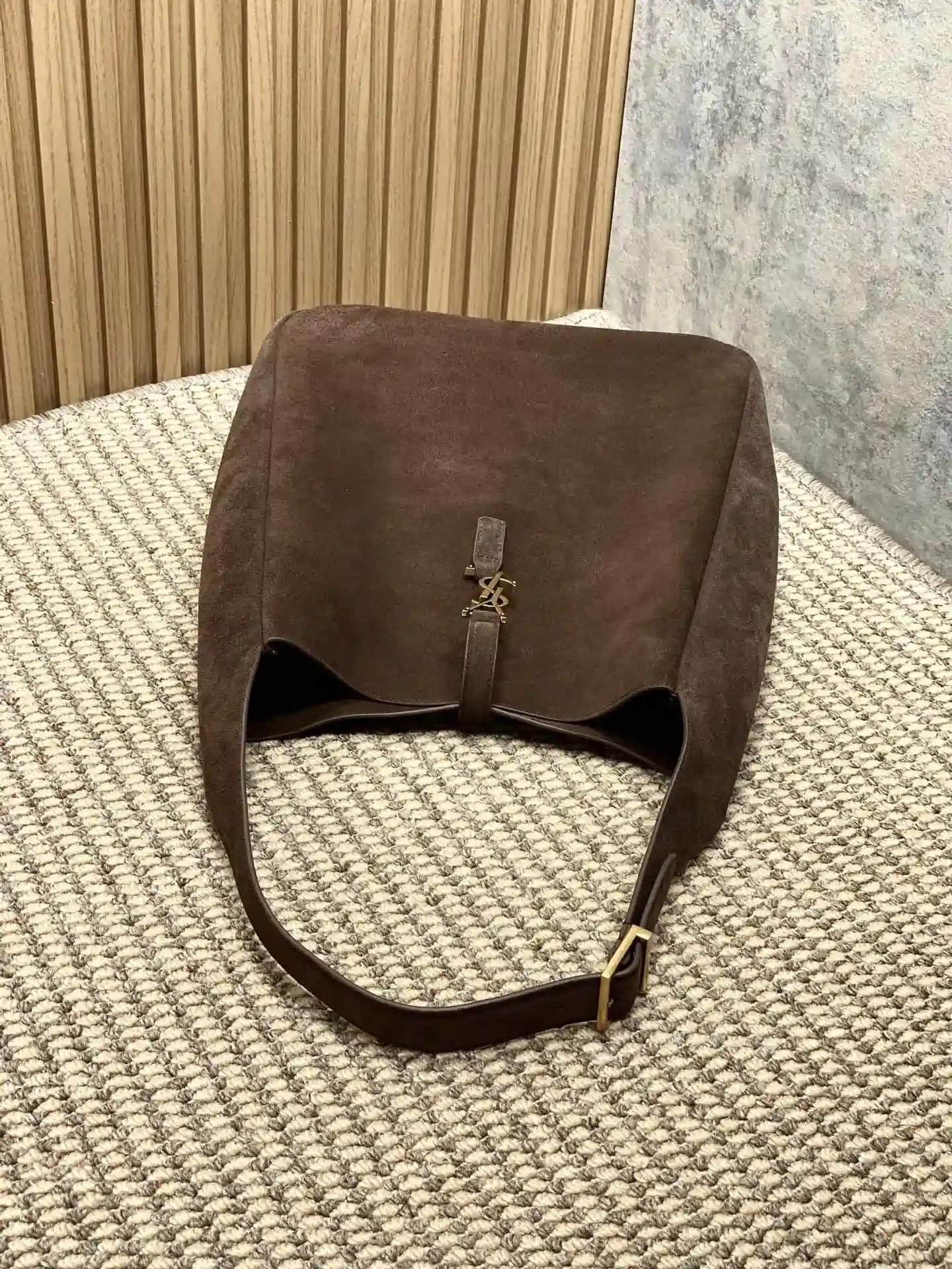 Saint Laurent Brown Suede Leather Hobo Bag product photo from LabelPicks
