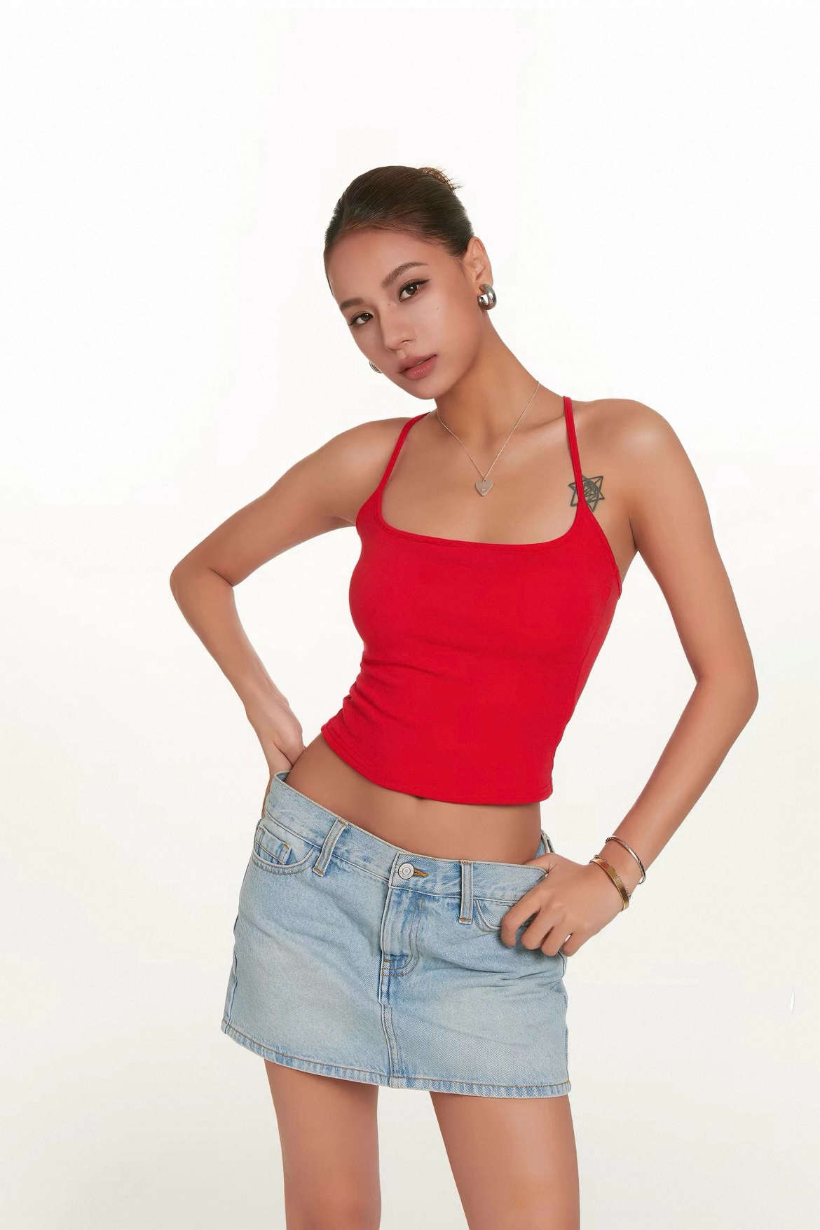 New denim mini skirt