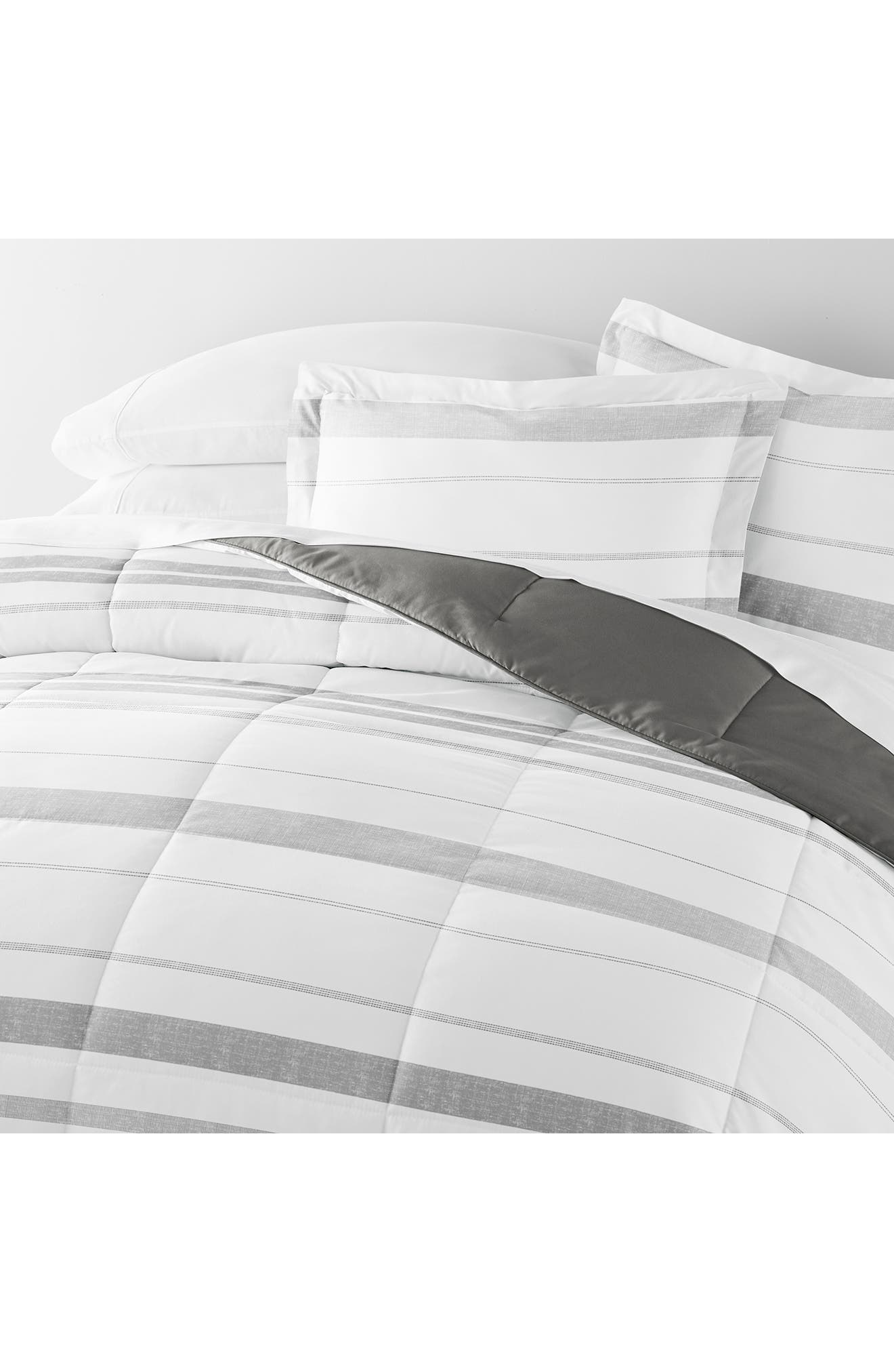 HOMESPUN Stitched Stripe Reversible 3-Piece Comforter Set