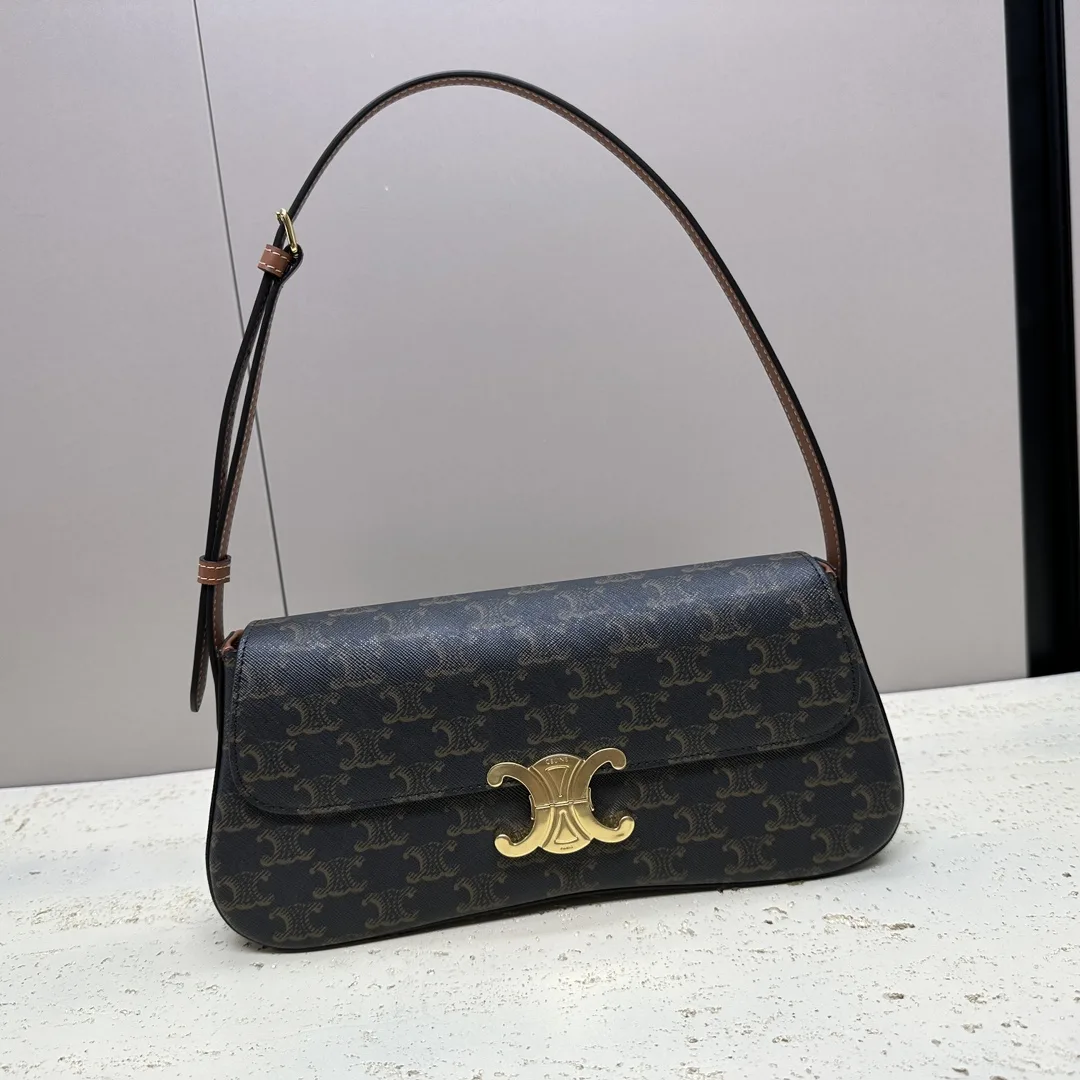 Celine Silver Triomphe Lambskin Shoulder Bag product photo from LabelPicks