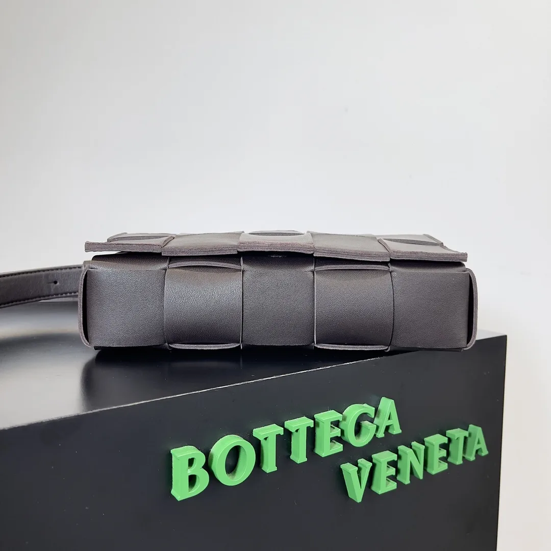 Bottega Veneta Cassette Brown Intrecciato Woven Leather Shoulder Bag product photo from LabelPicks