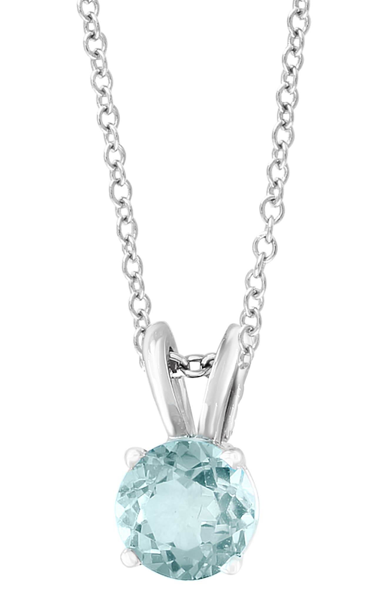 EFFY 14K White Gold Aquamarine Pendant Necklace
