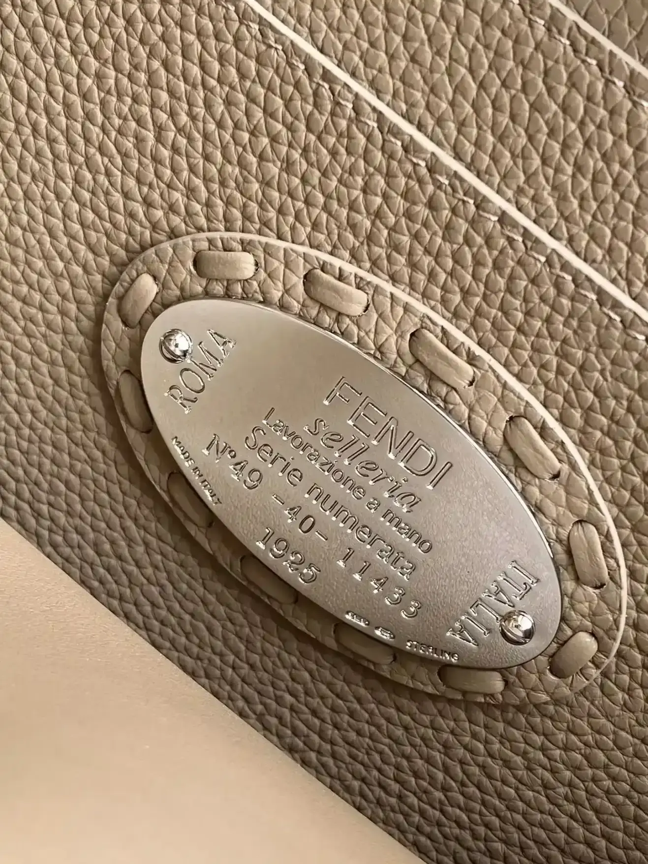 Fendi Peekaboo Grey Calfskin Top Handle Bag product photo from LabelPicks