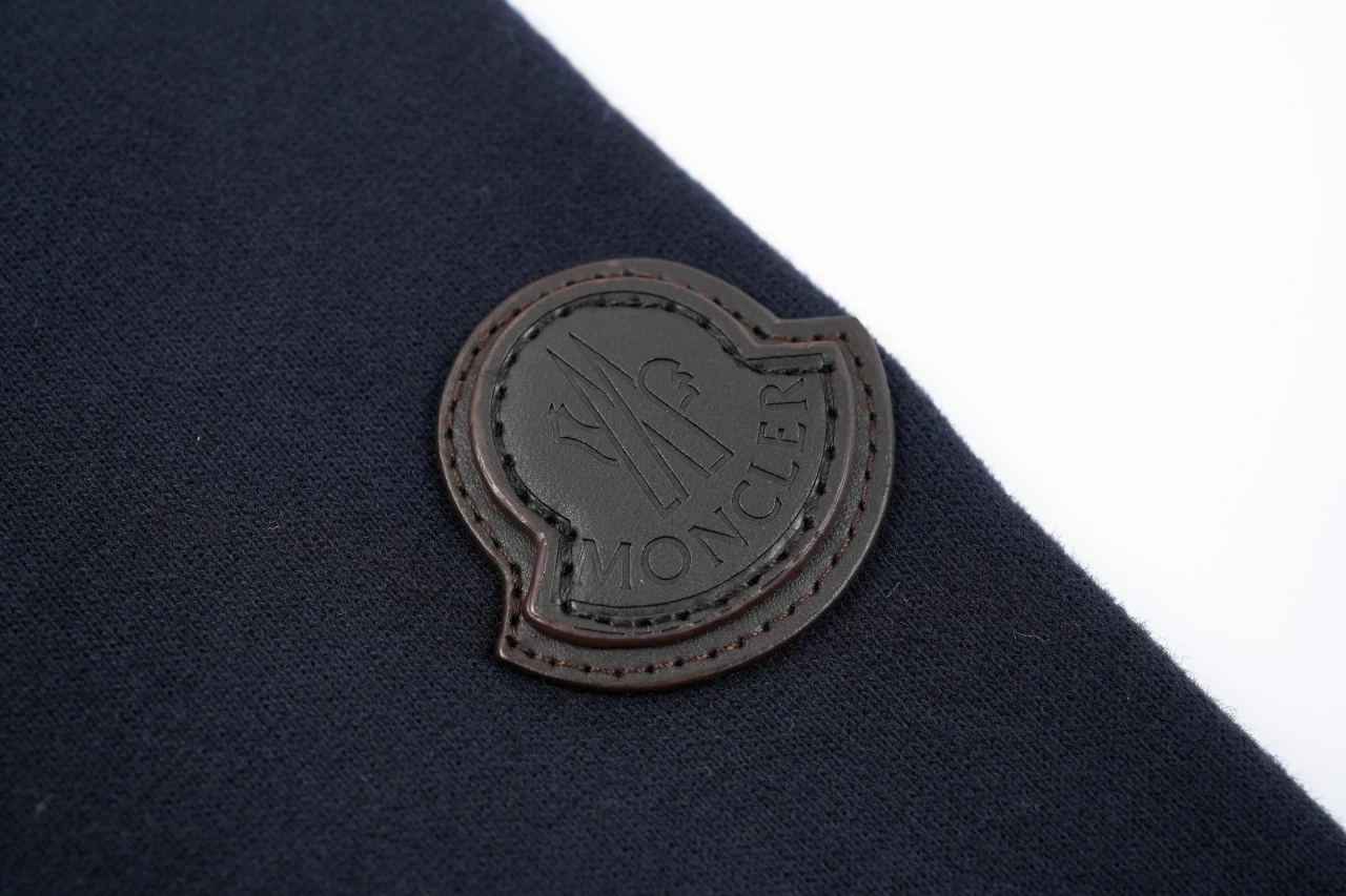 Moncler Navy Leather-Patch Crewneck Sweatshirt product photo from LabelPicks