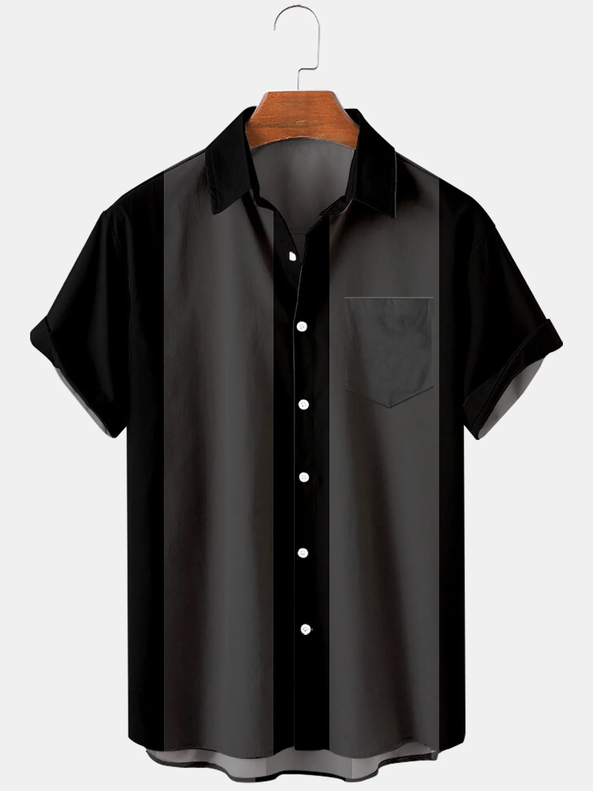 Shirts For Father Men's Basic 50s Style Bowling Shirt