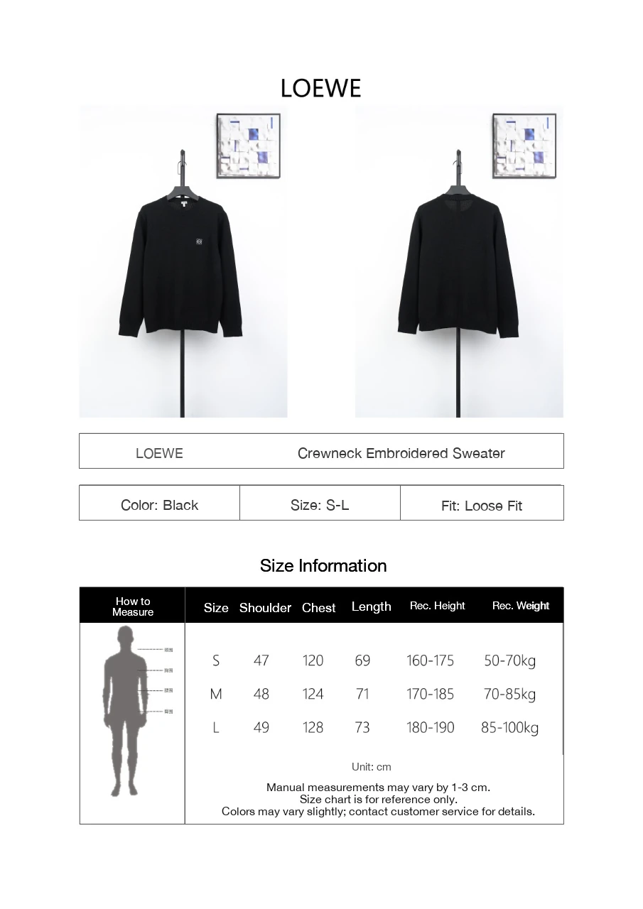 LOEWE Black Small Anagram Embroidered Crewneck Sweater product photo from LabelPicks