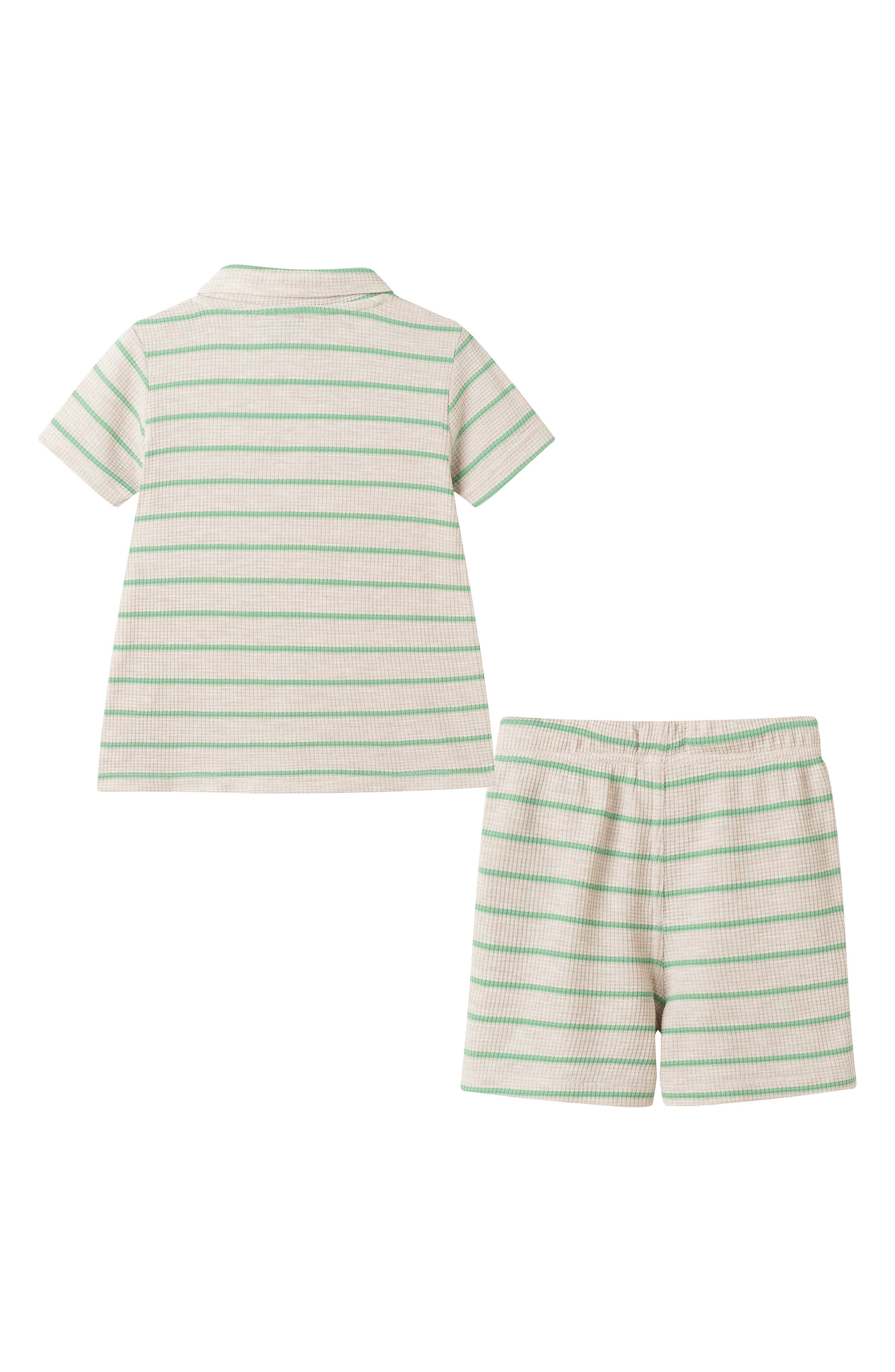 Andy & Evan Kids' Waffle Knit Polo & Shorts Set
