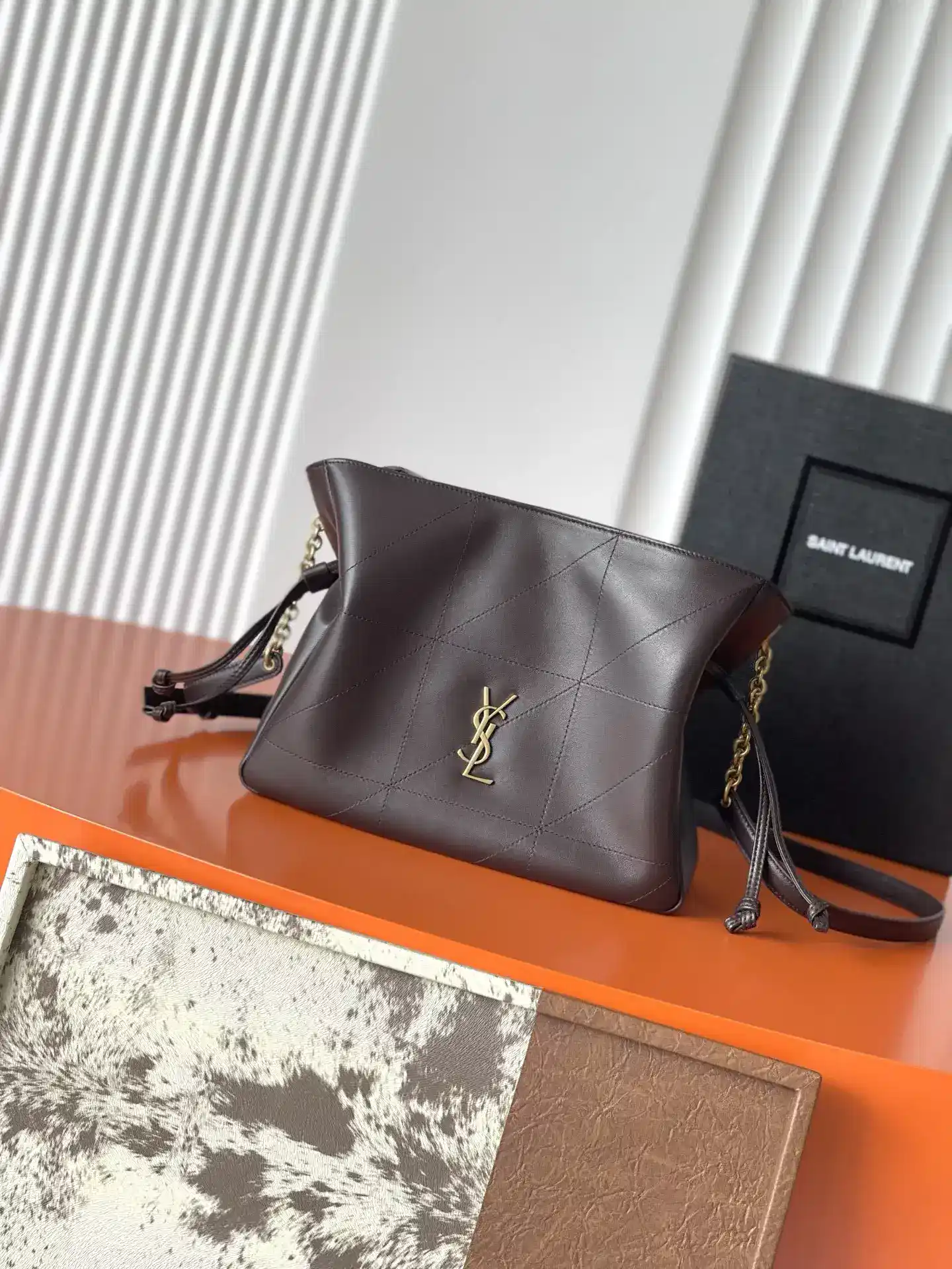 Saint Laurent Brown Jamie Lambskin Bucket Bag product photo from LabelPicks