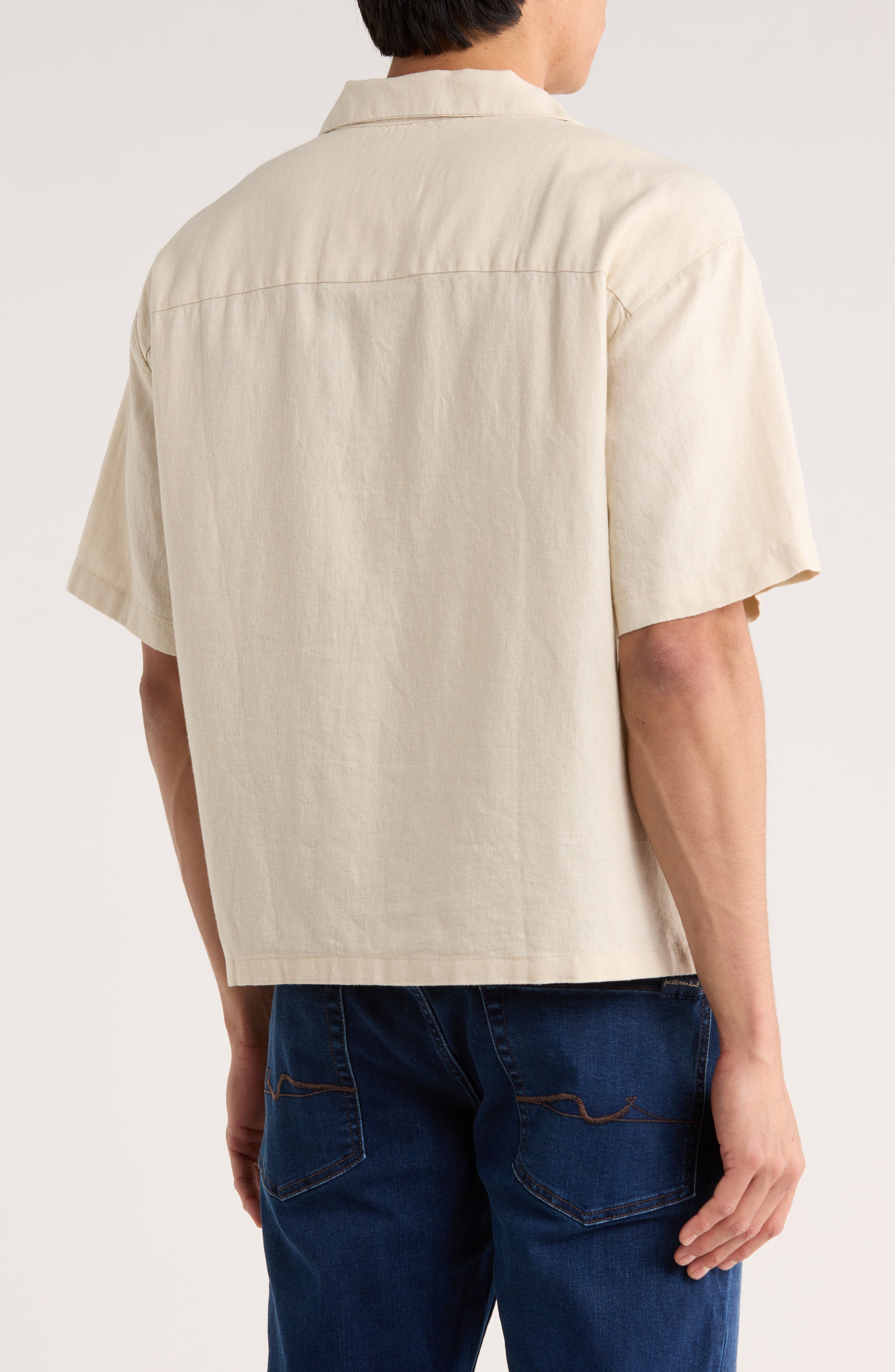 DENIM AND FLOWER Linen Blend Camp Shirt