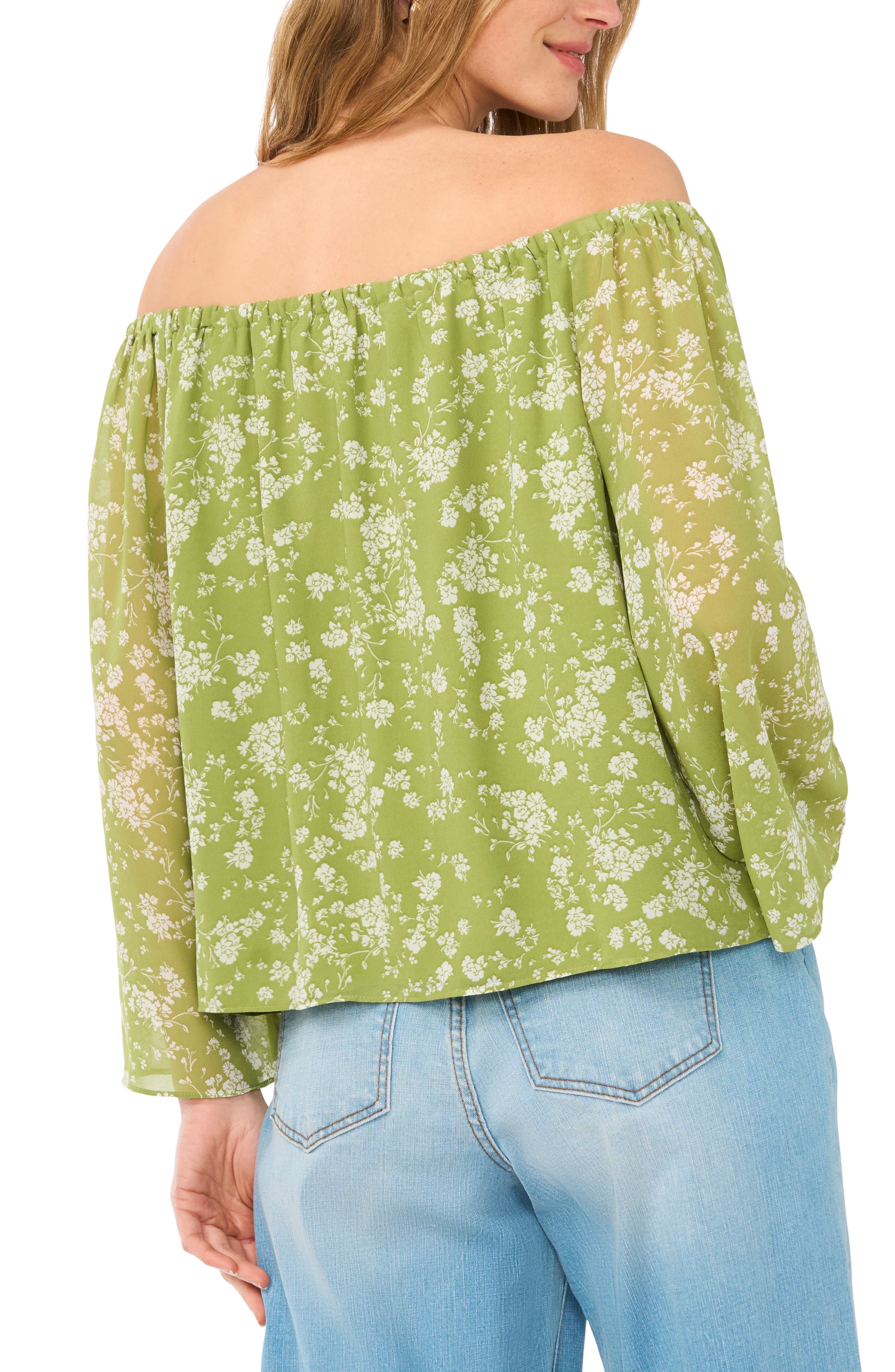 1.STATE Print Off the Shoulder Top