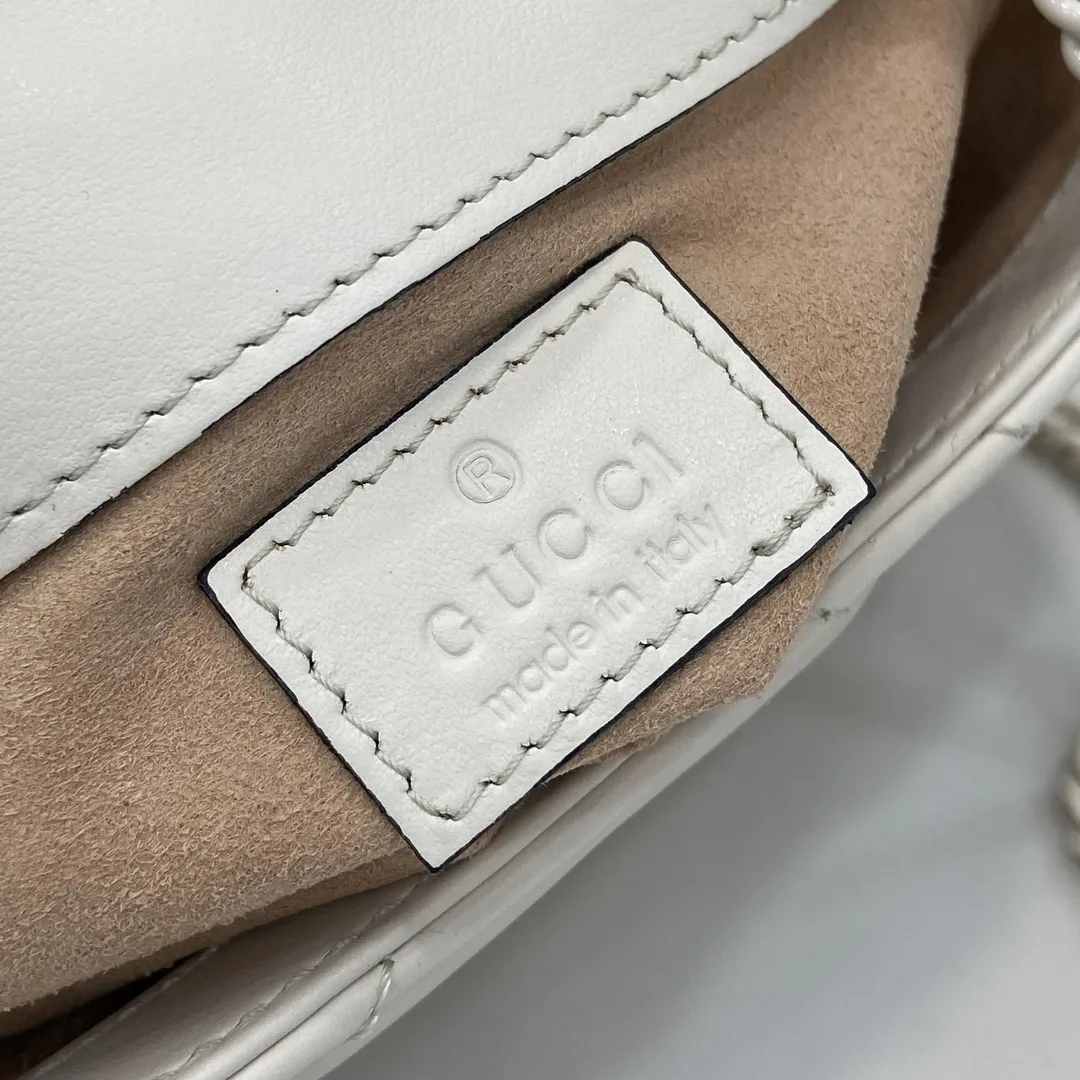 Gucci White Marmont GG Supreme Canvas Shoulder Bag product photo from LabelPicks