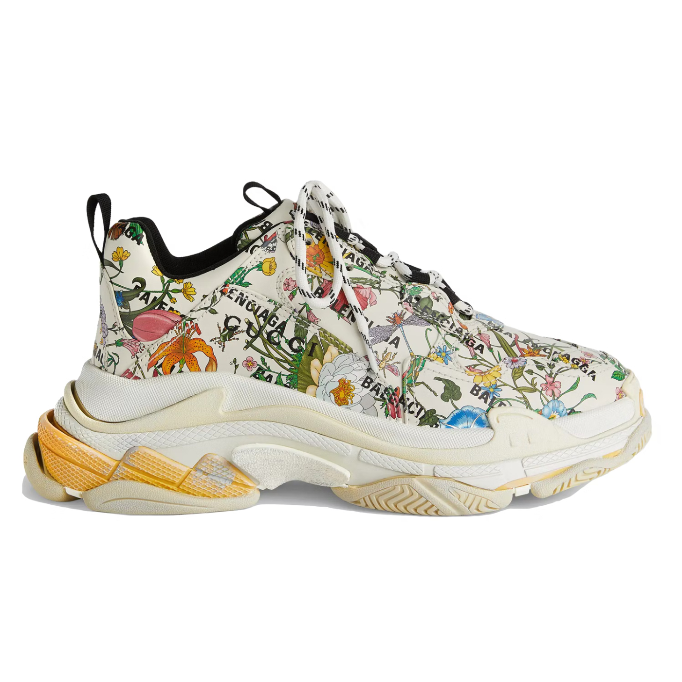 Gucc* x Balenciaga The Hacker Project Triple S Flora Print