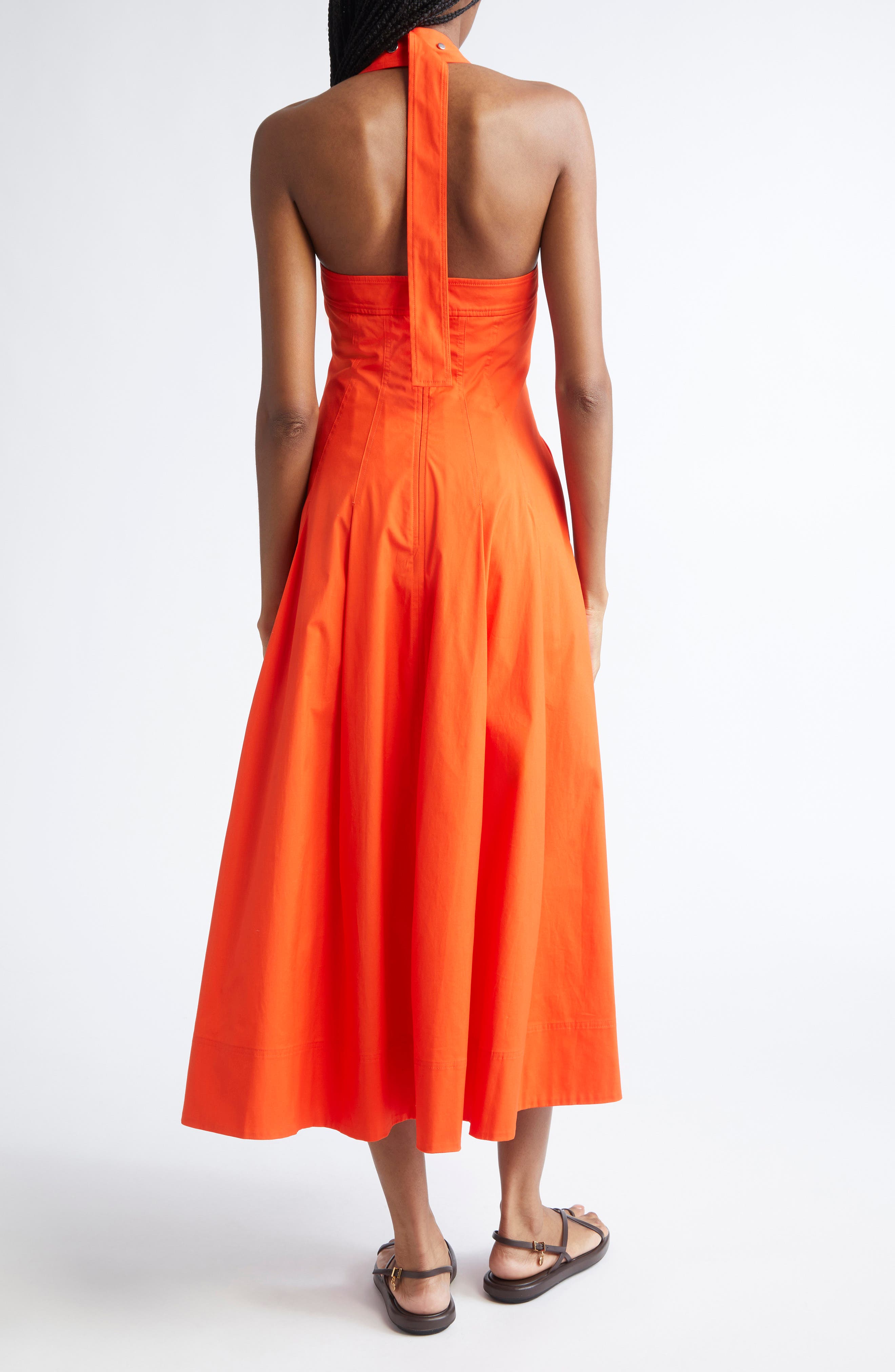 A.L.C. Natalie Stretch Cotton Halter Dress