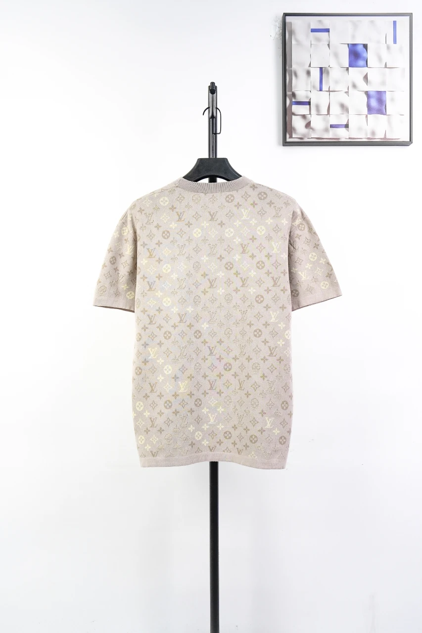 Louis Vuitton Beige Allover Jacquard Knit T-Shirt product photo from LabelPicks