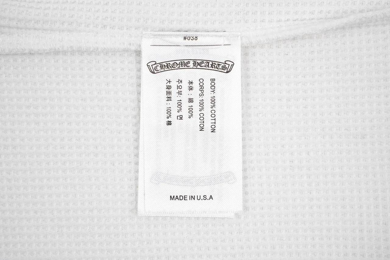 Chrome Hearts White Leather Patch Silver Button Henley Sweatshirt product photo from LabelPicks