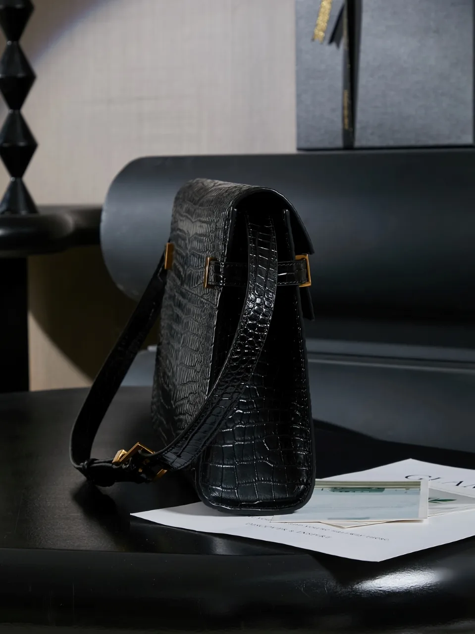 Fendi Black Baguette Calfskin Shoulder Bag product photo from LabelPicks