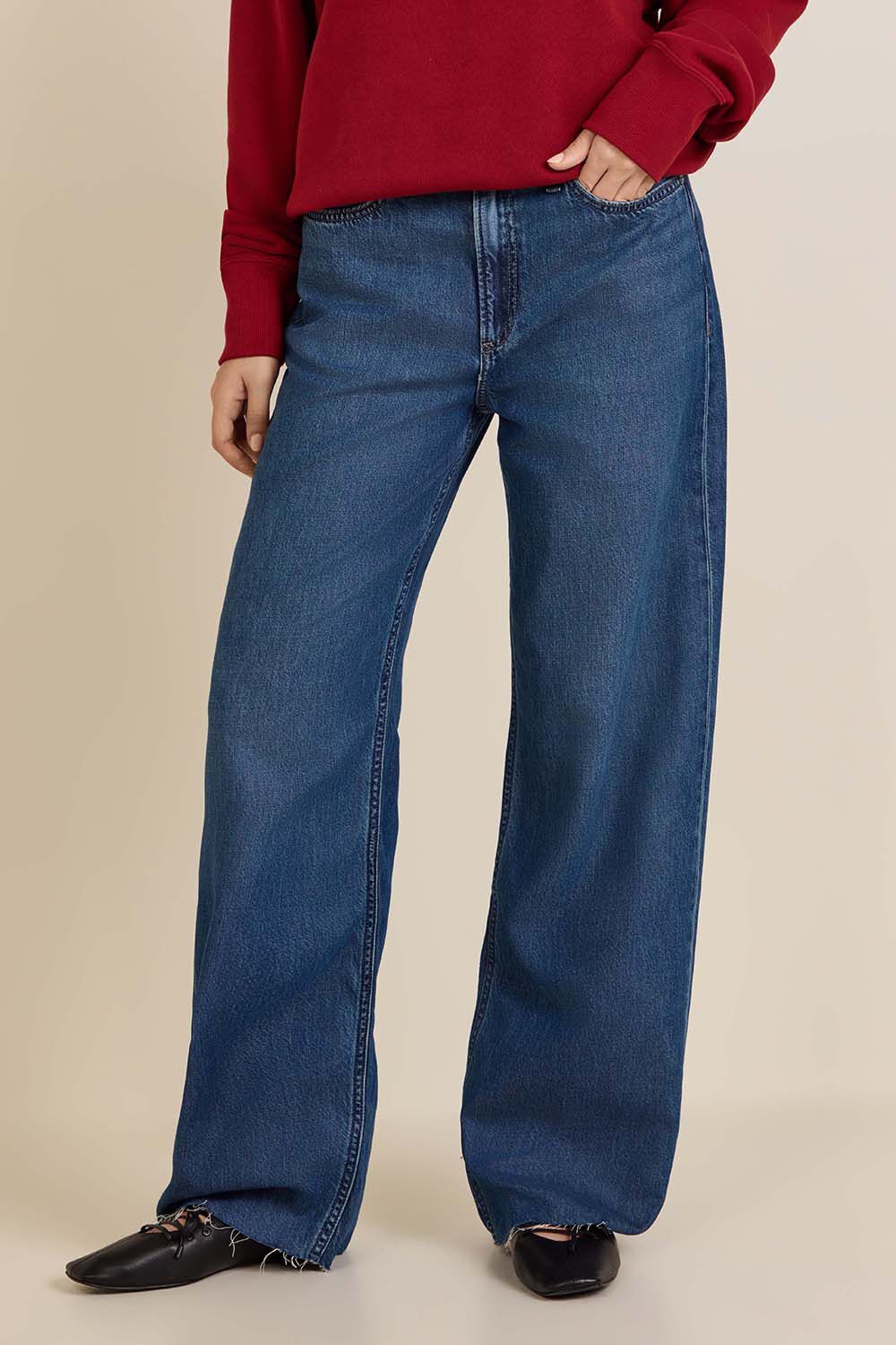 RAG & BONE מכנסי ג'ינס בגזרה בינונית