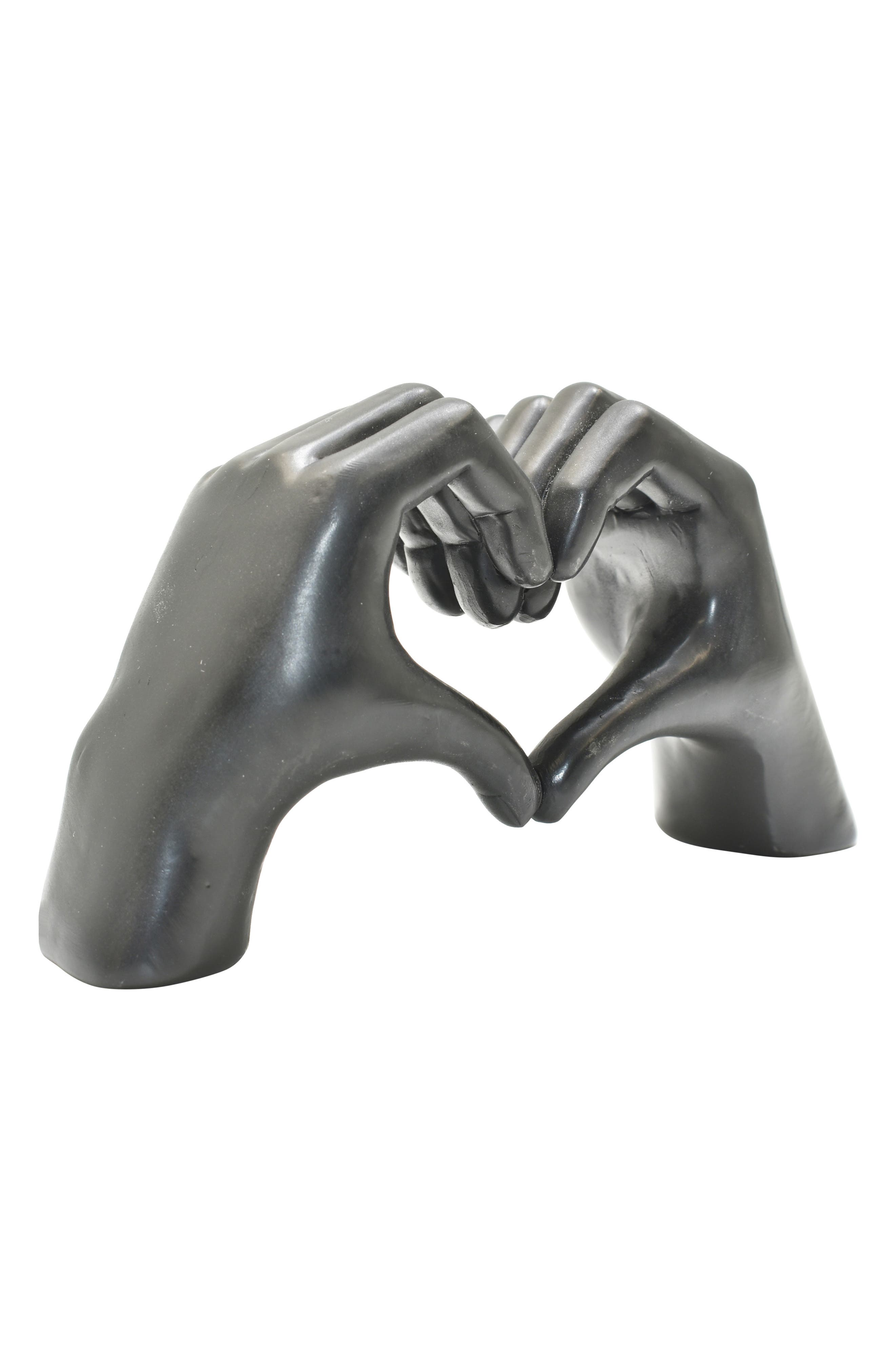 KINETIC Heart Sign Hands Sculpture