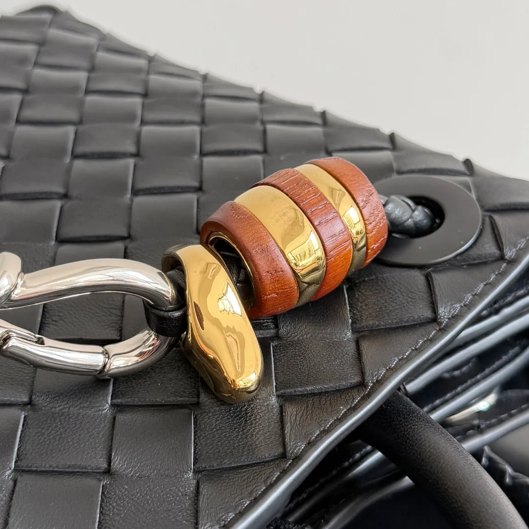 Bottega Veneta Black Andiamo Intrecciato Woven Leather Top Handle Bag product photo from LabelPicks