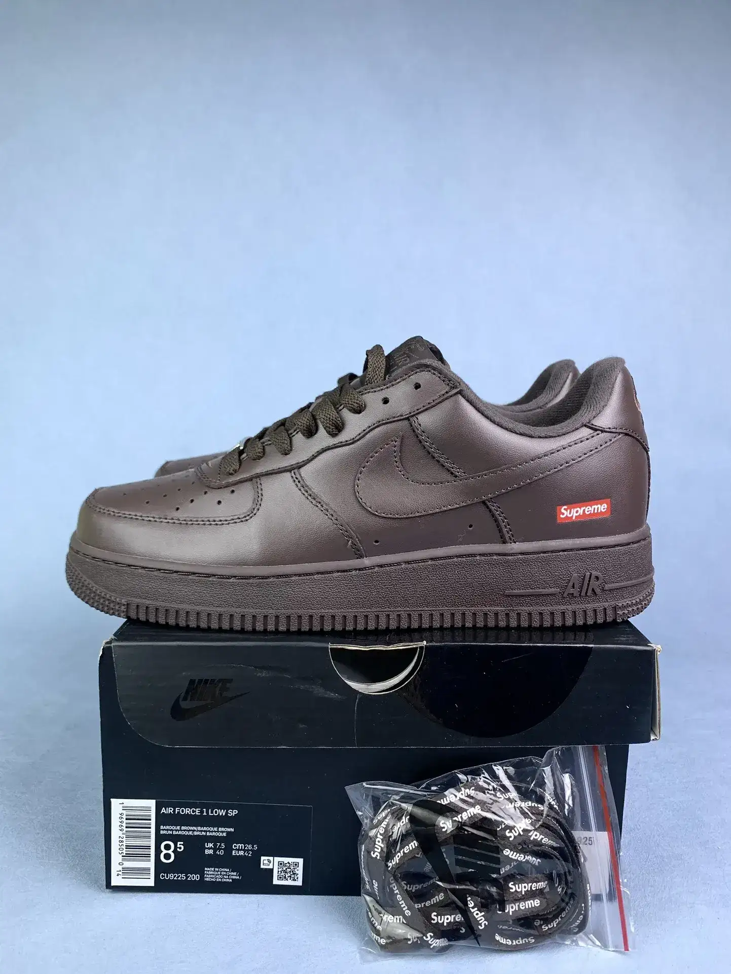 Supreme x Nike Air Force 1 Low 'Baroque Brown' Shoes product photo from LabelPicks