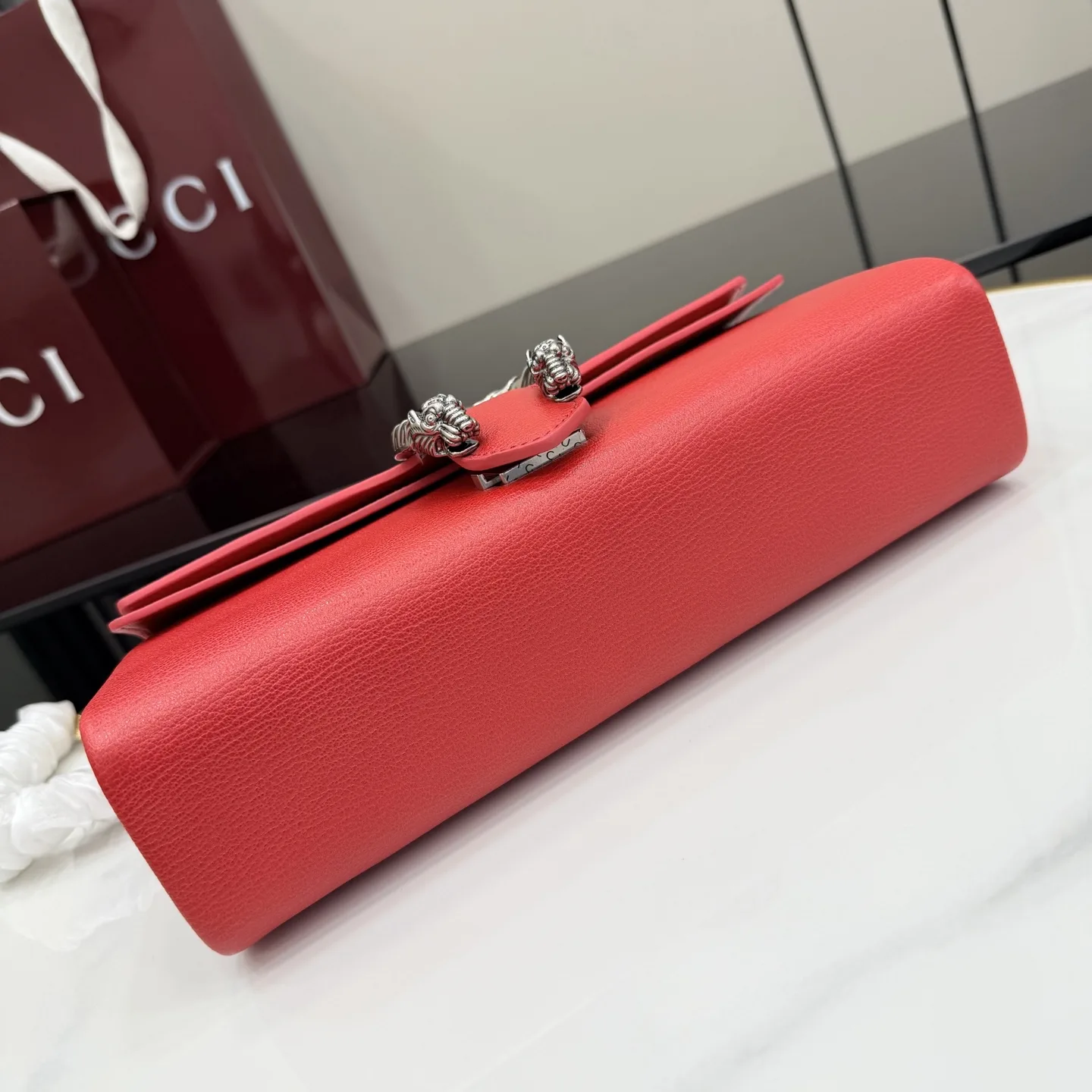 Gucci Dionysus Red Grained Leather Shoulder Bag product photo from LabelPicks