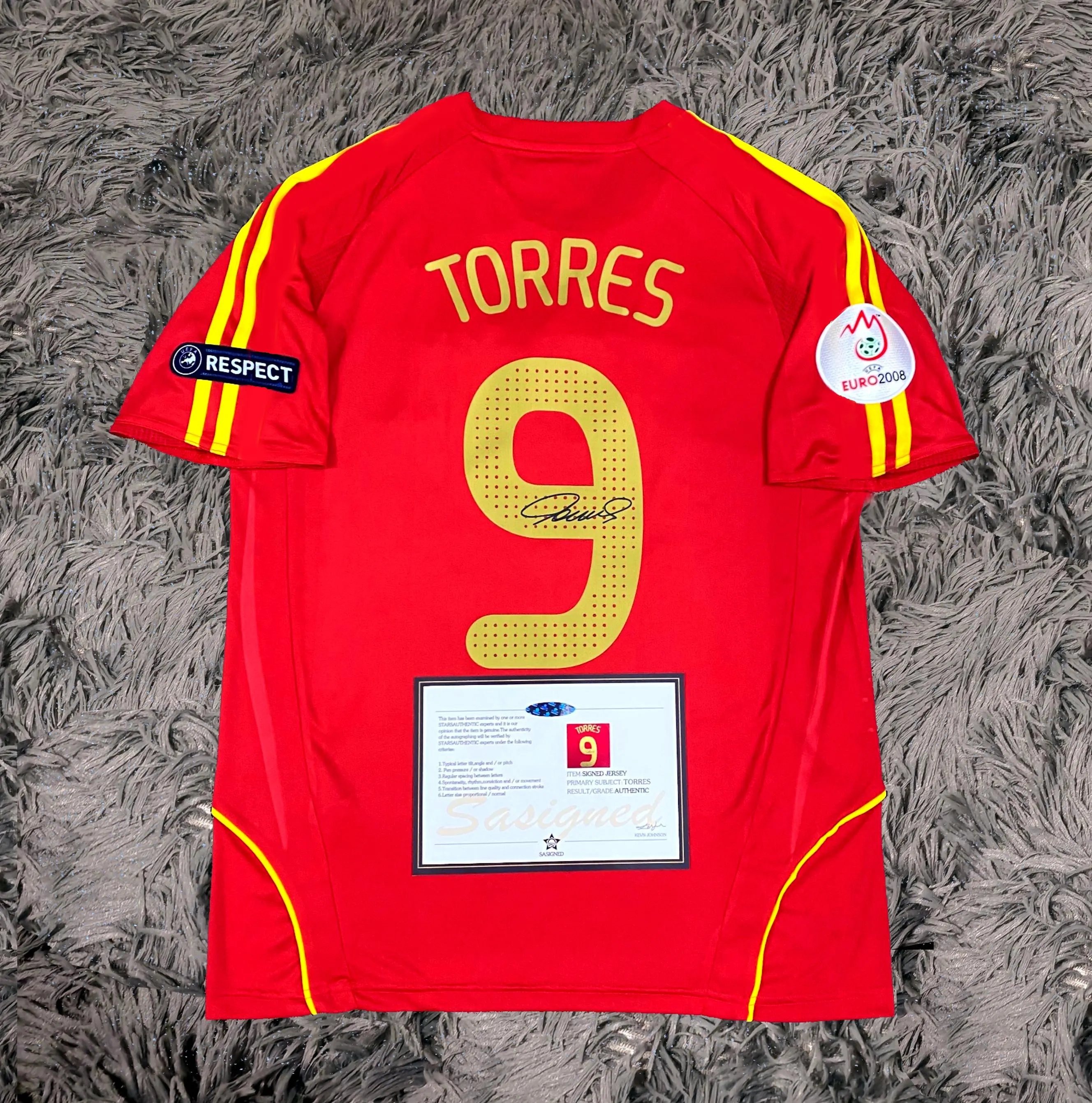 Fernando Torres SIGNED Spain Final 07/08 Home Jersey/Shirt - COA - 2008