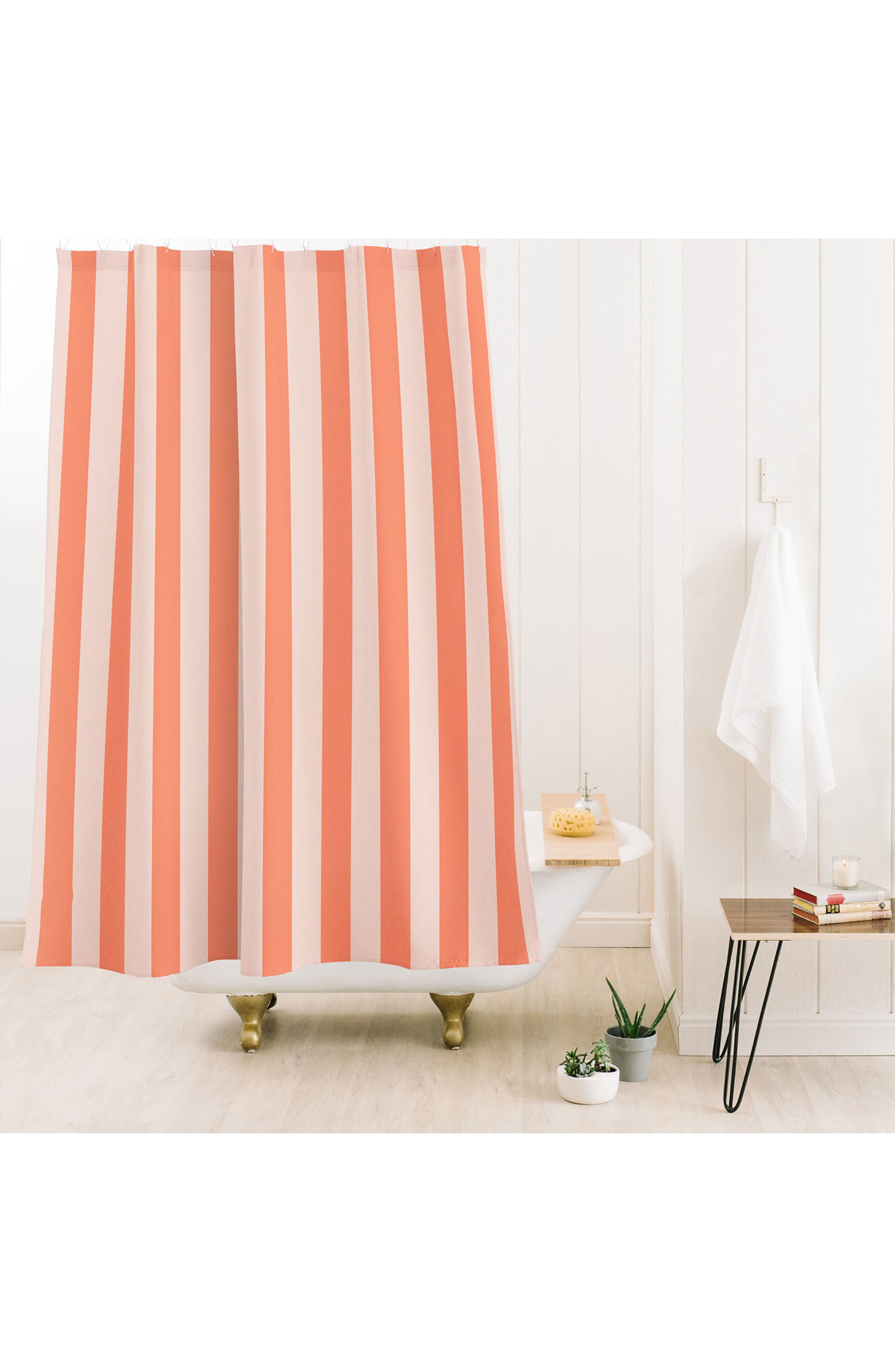 Deny Designs Baby Orange Stripe Shower Curtain