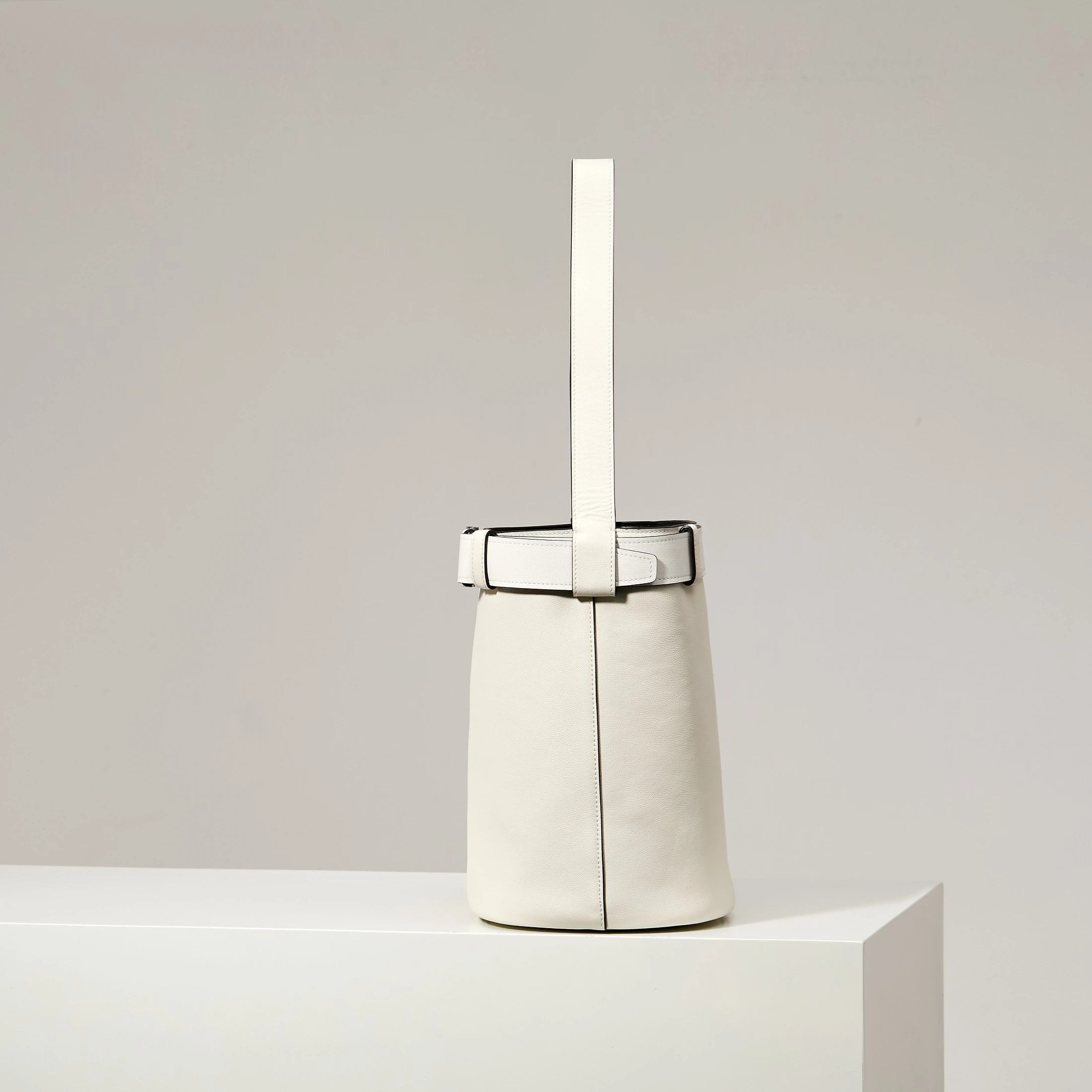 Prada White Lambskin Bucket Bag product photo from LabelPicks