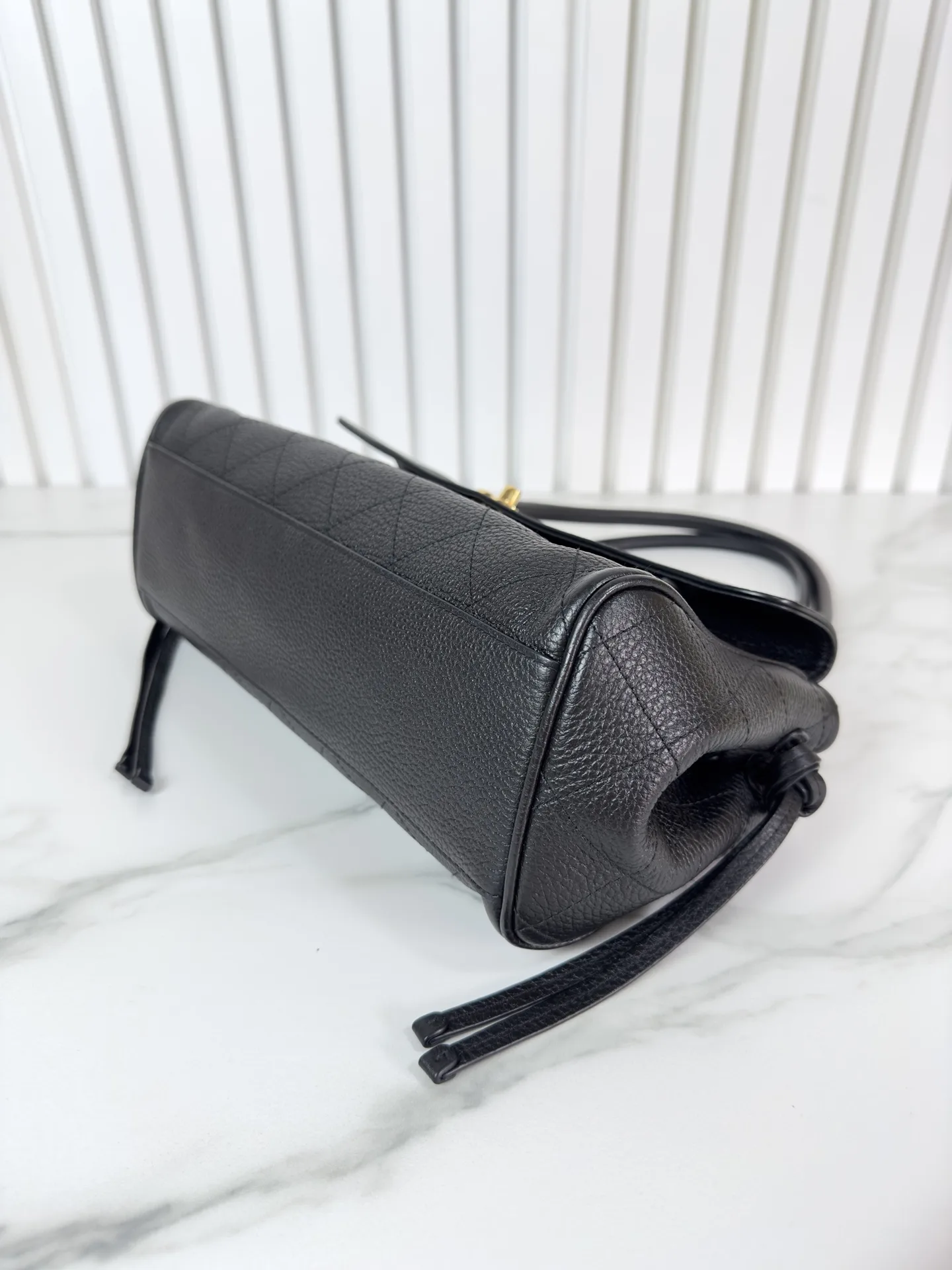 Chanel Black Grained Leather Top Handle Bag product photo from LabelPicks