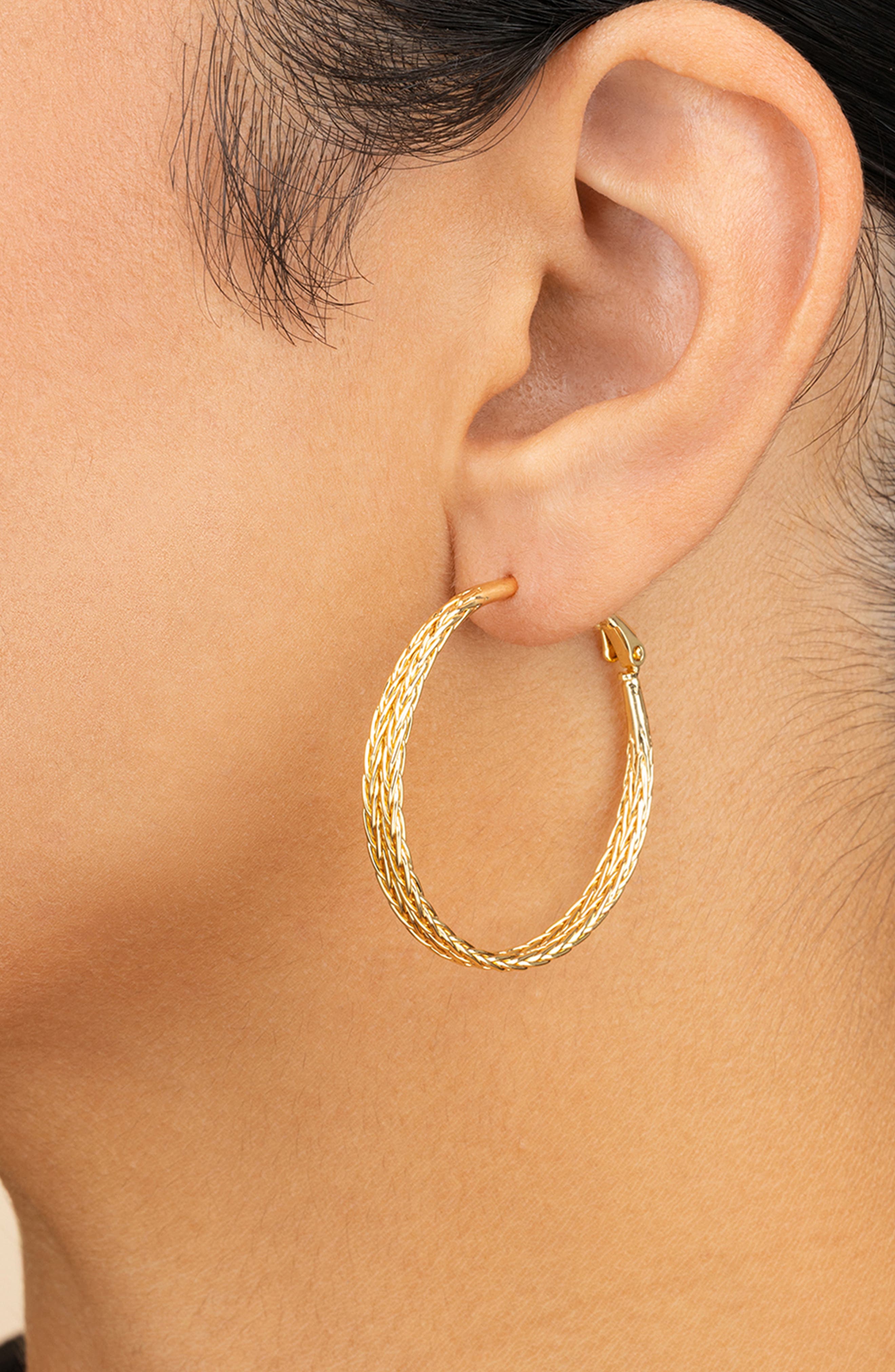 Sterling Forever Scarlett Interlaced Design Hoop Earrings