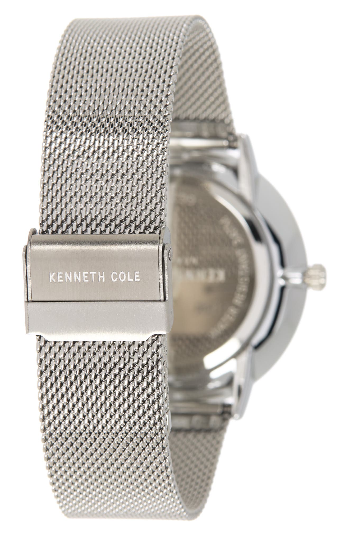 Kenneth Cole Men's 3-Hand Diamond Mesh Strap Watch, 45mm