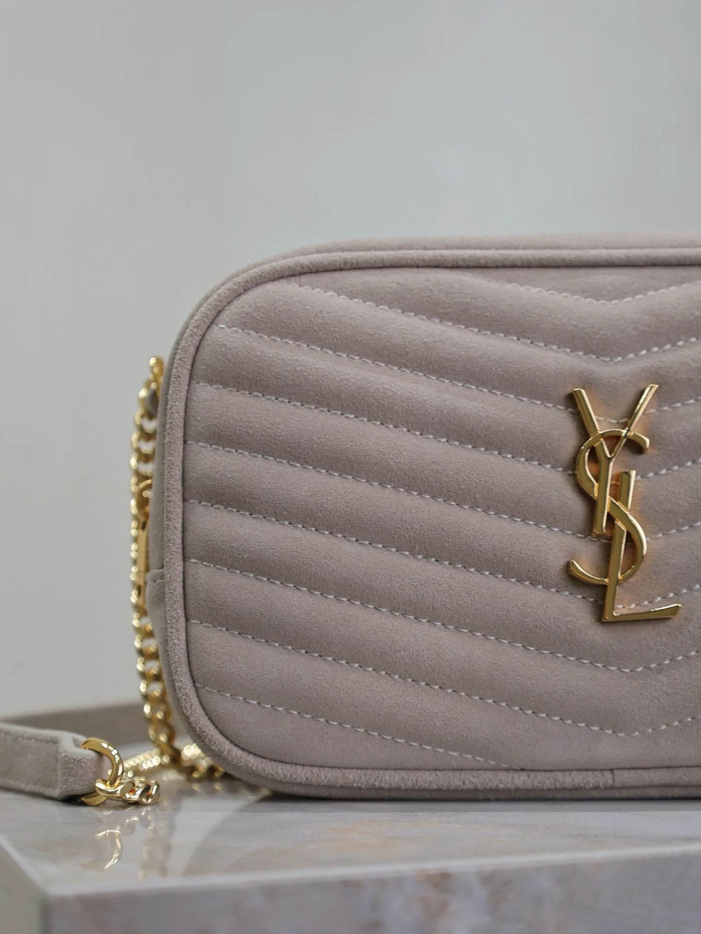Saint Laurent Grey Suede Leather Crossbody Bag product photo from LabelPicks