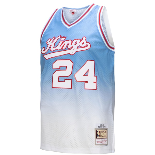 Reggie Theus Sacramento Kings 1985/86 Hardwood Classics Fadeaway Swingman Player Jersey - White/Light Blue