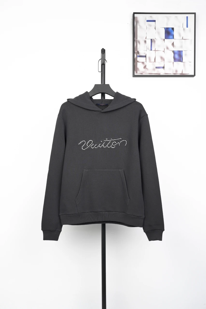 Louis Vuitton Black Beaded Embroidered Hoodie product photo from LabelPicks
