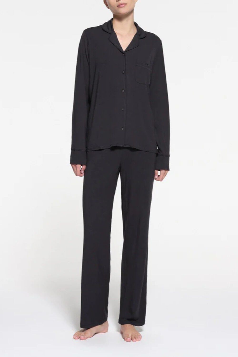 SKIMS LONG SLEEVE BUTTON UP SLEEP SET