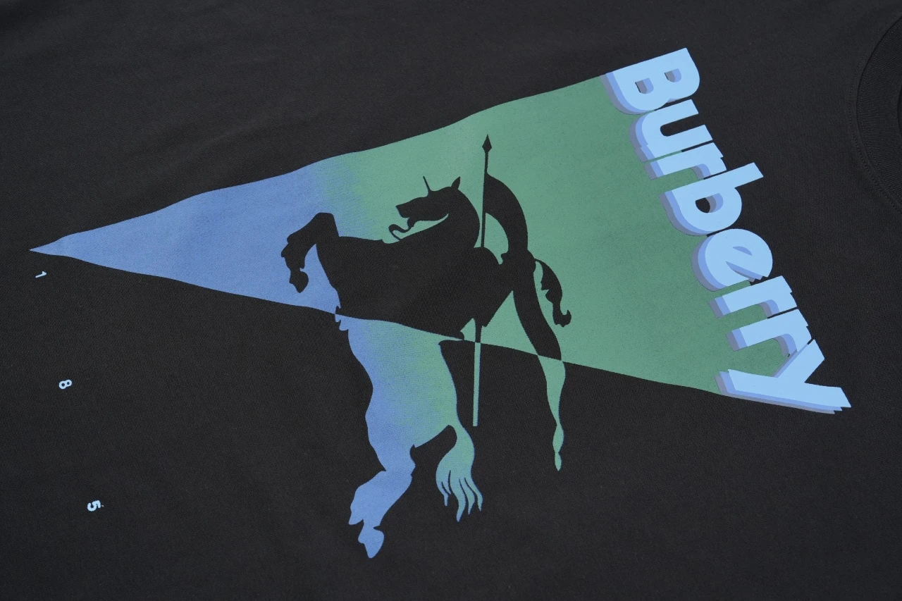Burberry Black Gradient Triangle Equestrian Knight Print T-Shirt product photo from LabelPicks