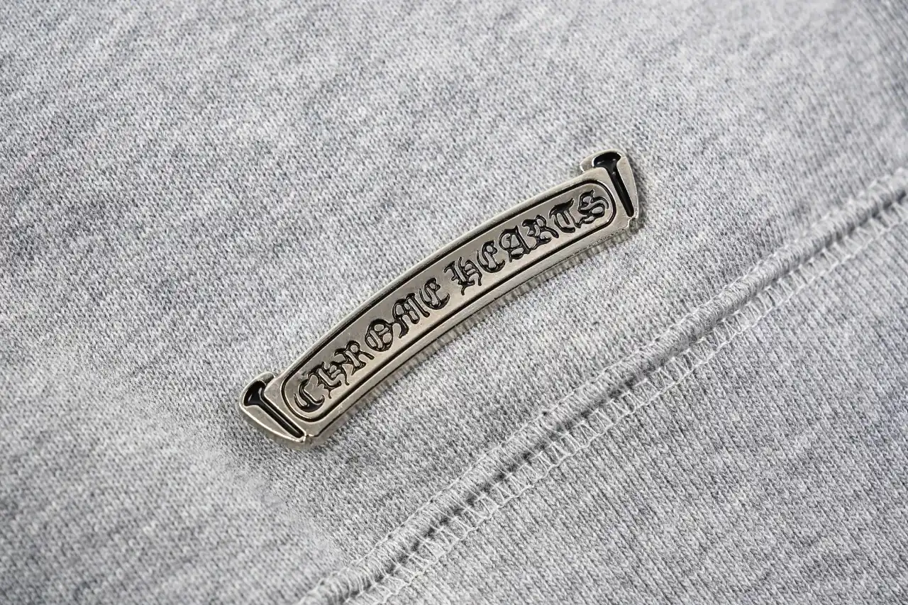Chrome Hearts Grey Cross Leather Patch Half Zip Sweatshirt product photo from LabelPicks